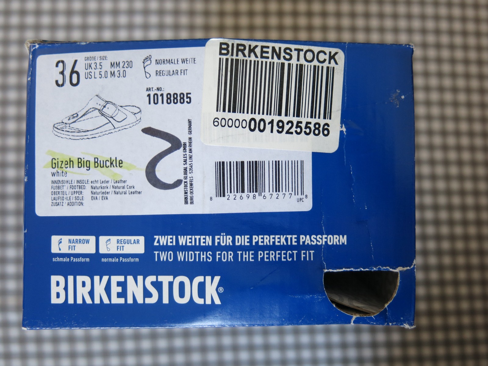 Birkenstock Gizeh Big Buckle Leather sandals white EU 36 US 5-5.5 regular/wide