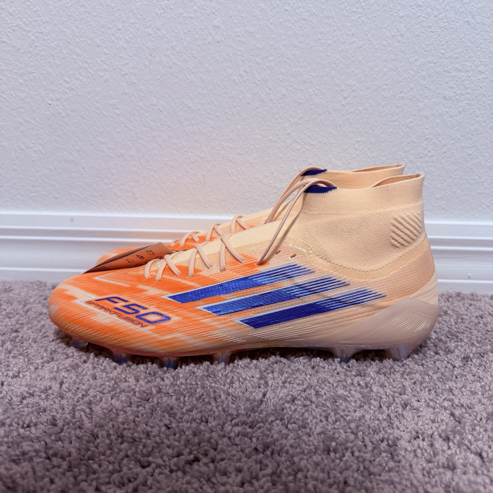 adidas F50 Sparkfusion Elite Mid FG AG Soccer Cleats Orange JH7647 Women Size 11