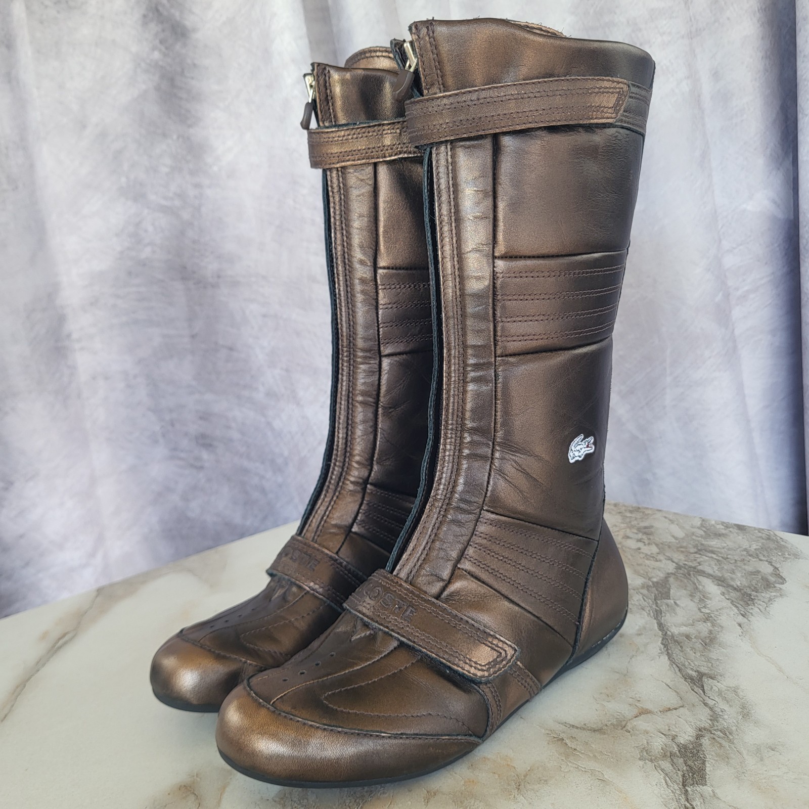 Rare Lacoste Futro Solar Earl 93T Sport Knee High Riding Boots Size 6.5