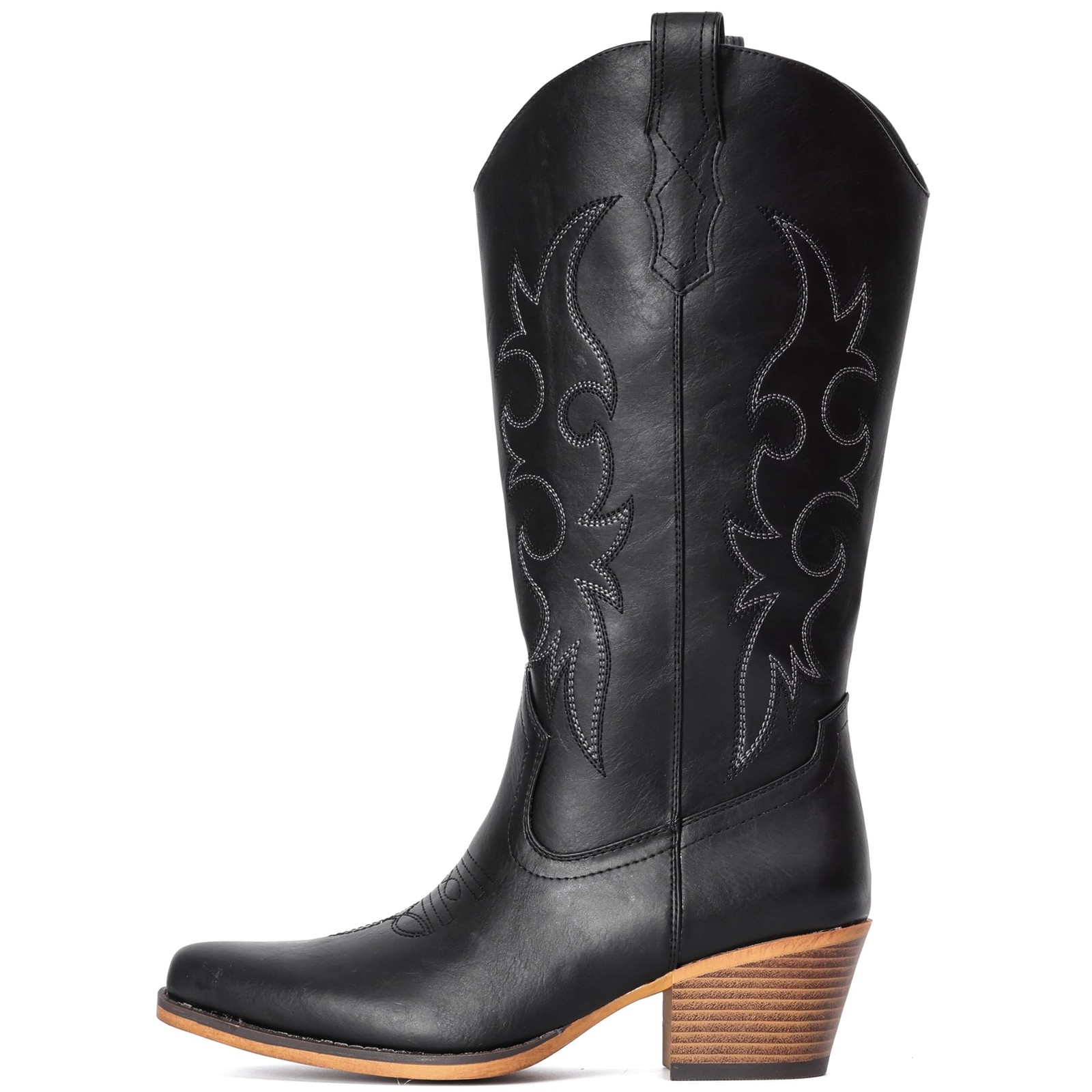 IUV Cowboy Boots For Women Western Cowgirl Mid Calf Snip Toe Boot With…