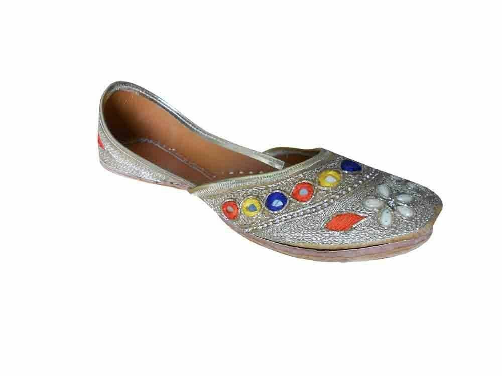 Women Shoes Indian Handmade Mojaries Slip-On Jutties Leather Mojaries US 6-9
