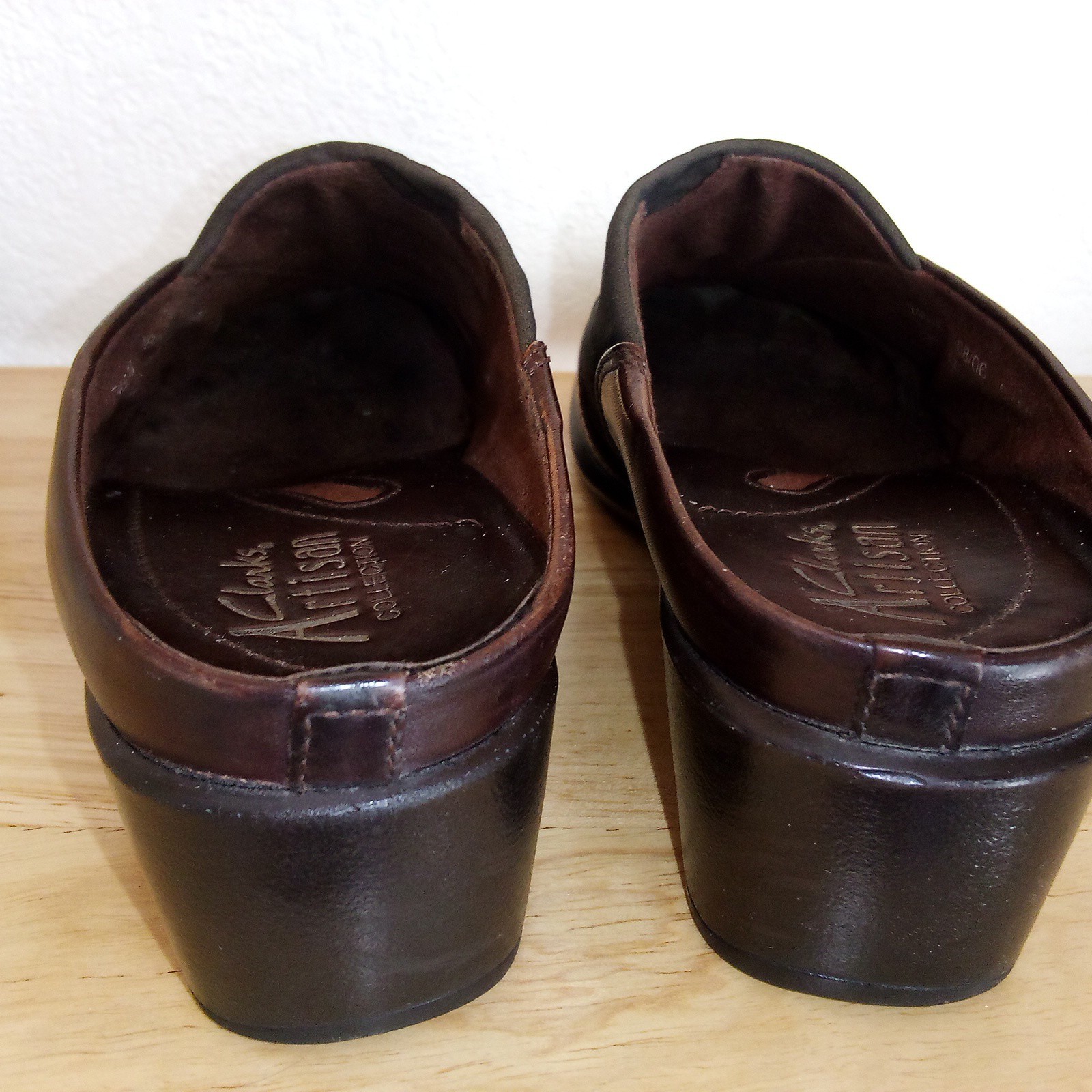 Clarks Artisan Tyler 5.5 Mule SlipOn Women Leather Brown Brazil Made Shoes 74574