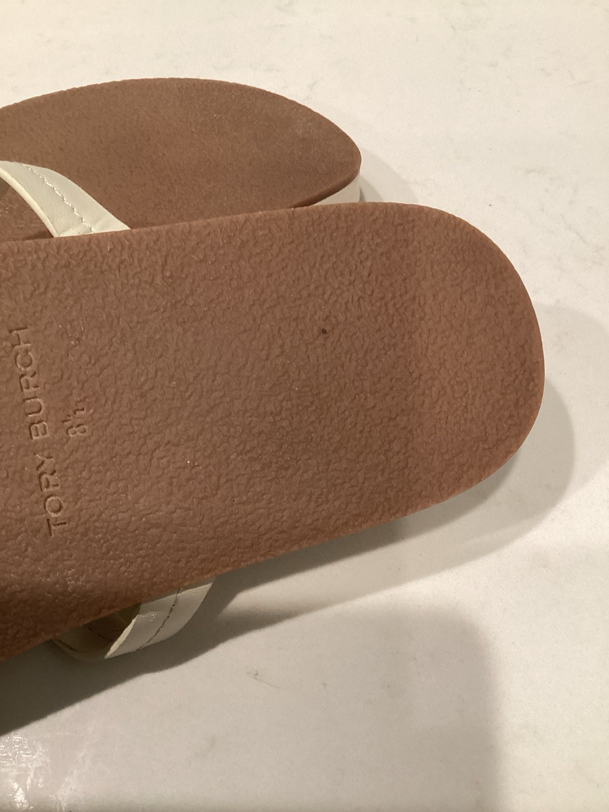 Tory Burch Miller Cloud Sandals Size 8 1/2 Cream Off-White