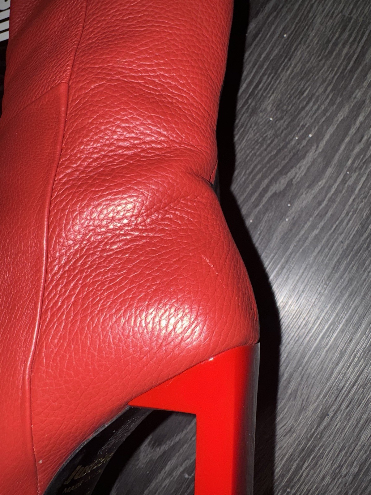 Just Cavalli Red Leather Knee High Pointed Toe Zip Stiletto Boots EU40