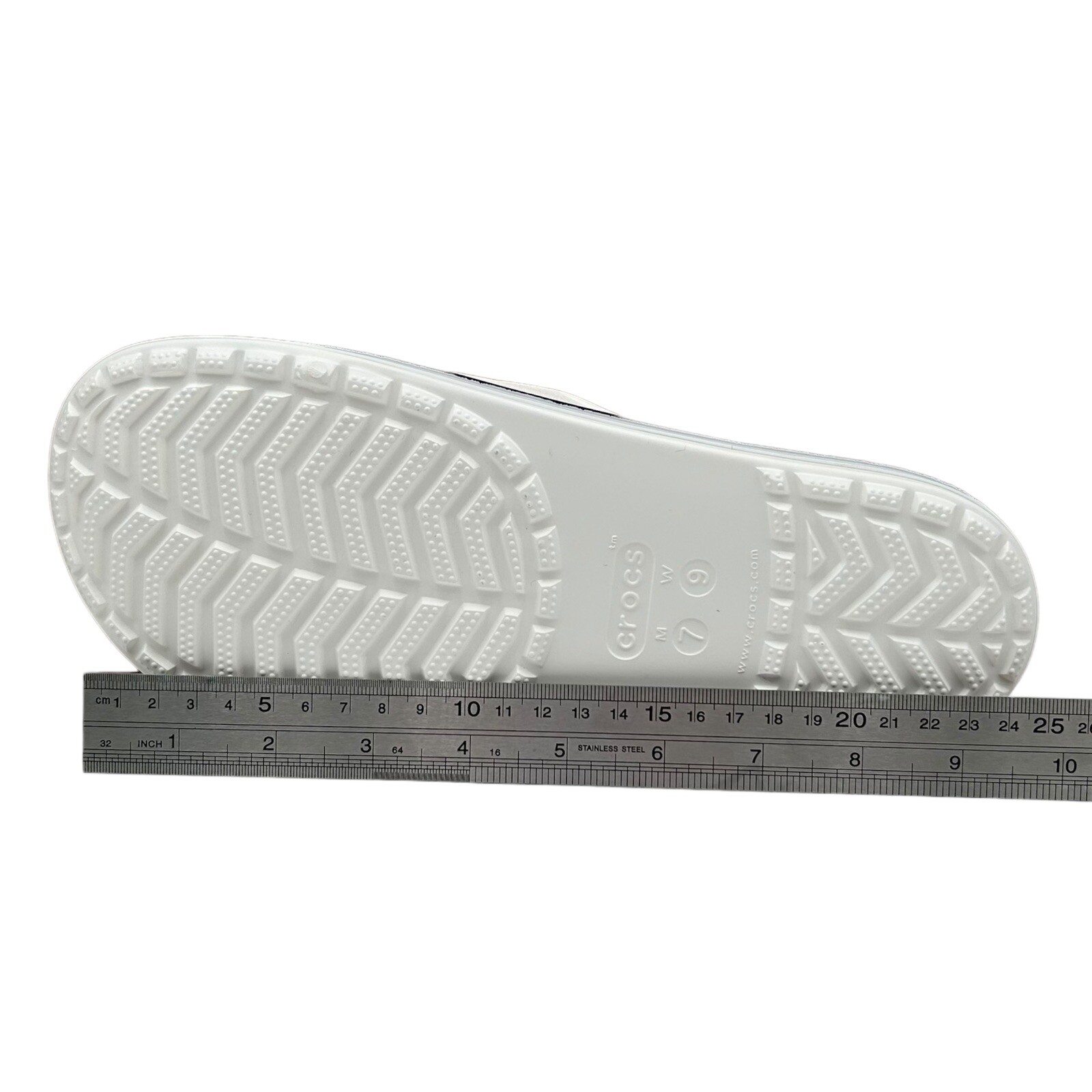Crocs Slide Sandals Women’s Size 9/Men’s 7 White/Navy Water Friendly Lightweight