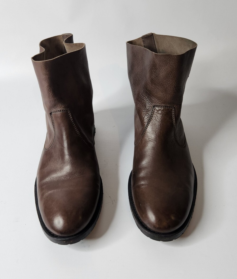 N.D.C. Made Hand Sunday Slip On Taupe Gray Leather Pull On Ankle Boots! 37.5/7.5
