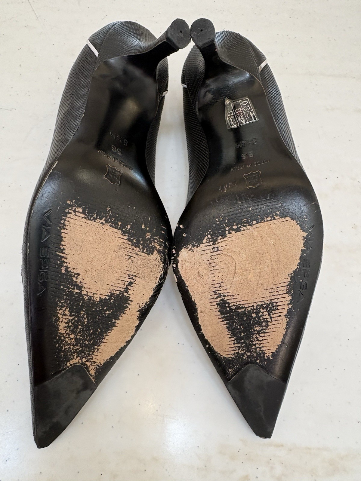 Via Spiga Women’s Black/White Pointed Toe Pump Stiletto Slip On US 8.5 M