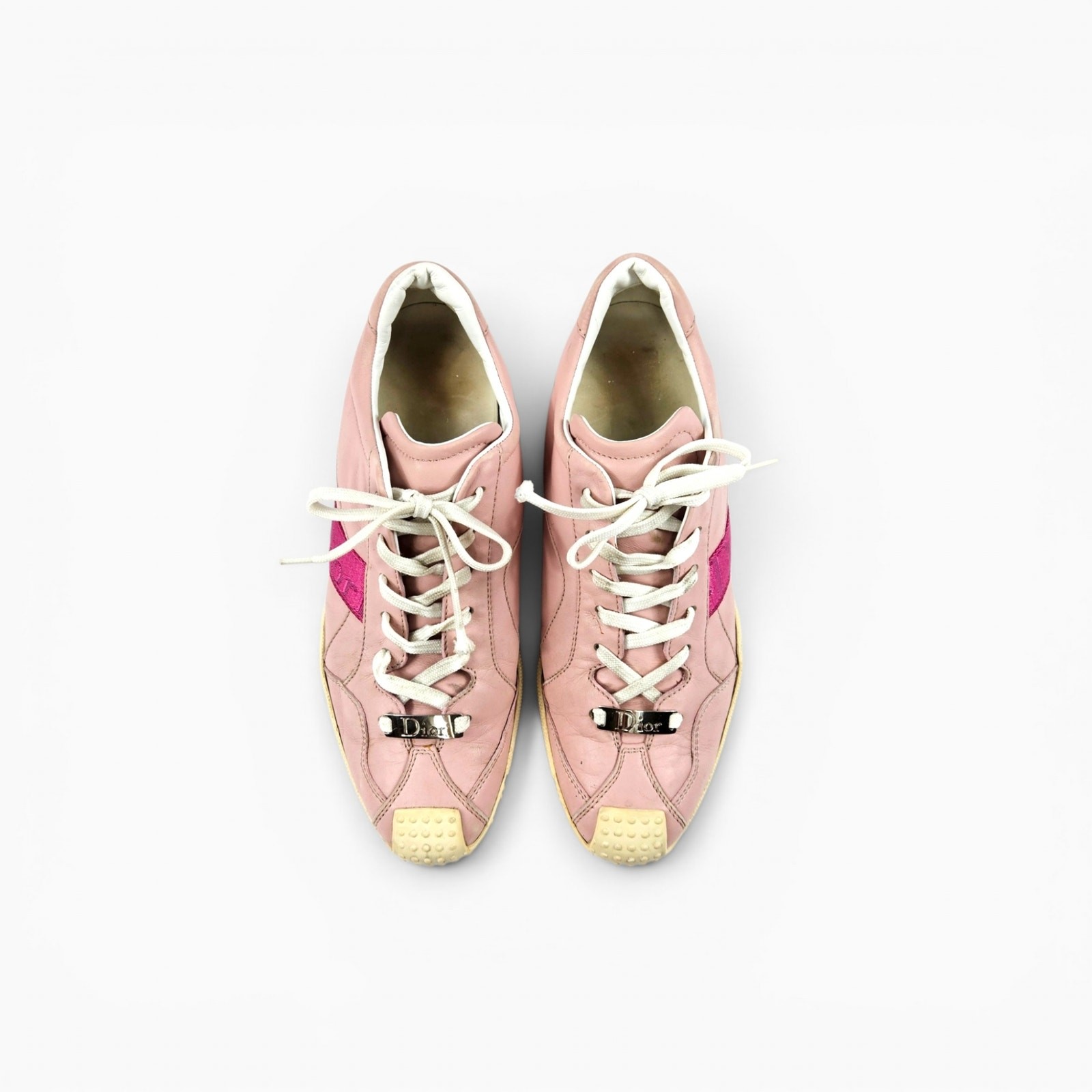 Y2k Christian Dior Sneakers Pink Metal Dior Lace Plate – Size 38 (8)