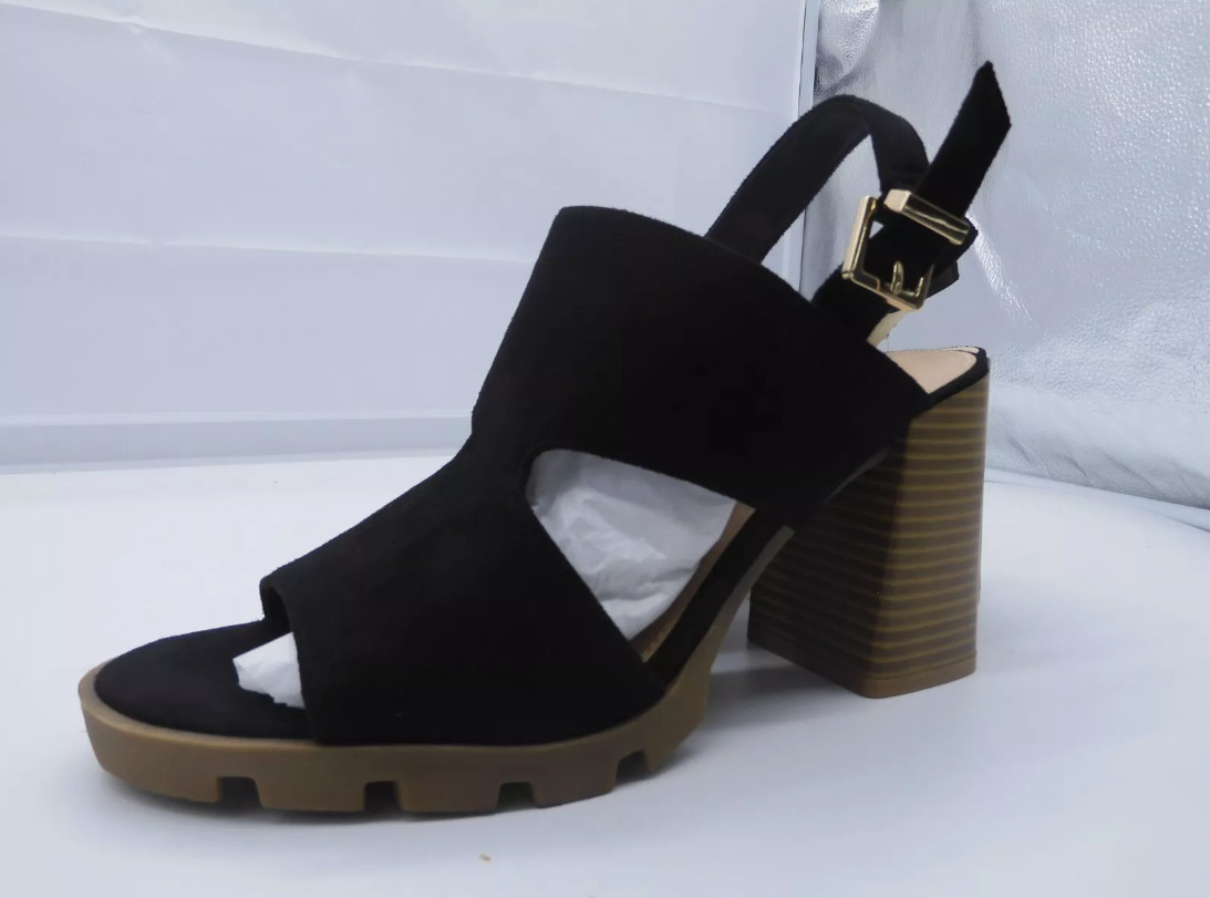 a.n.a. Daly Faux Suede Chunky Heels Sandals – Black or Brown – Many Sizes