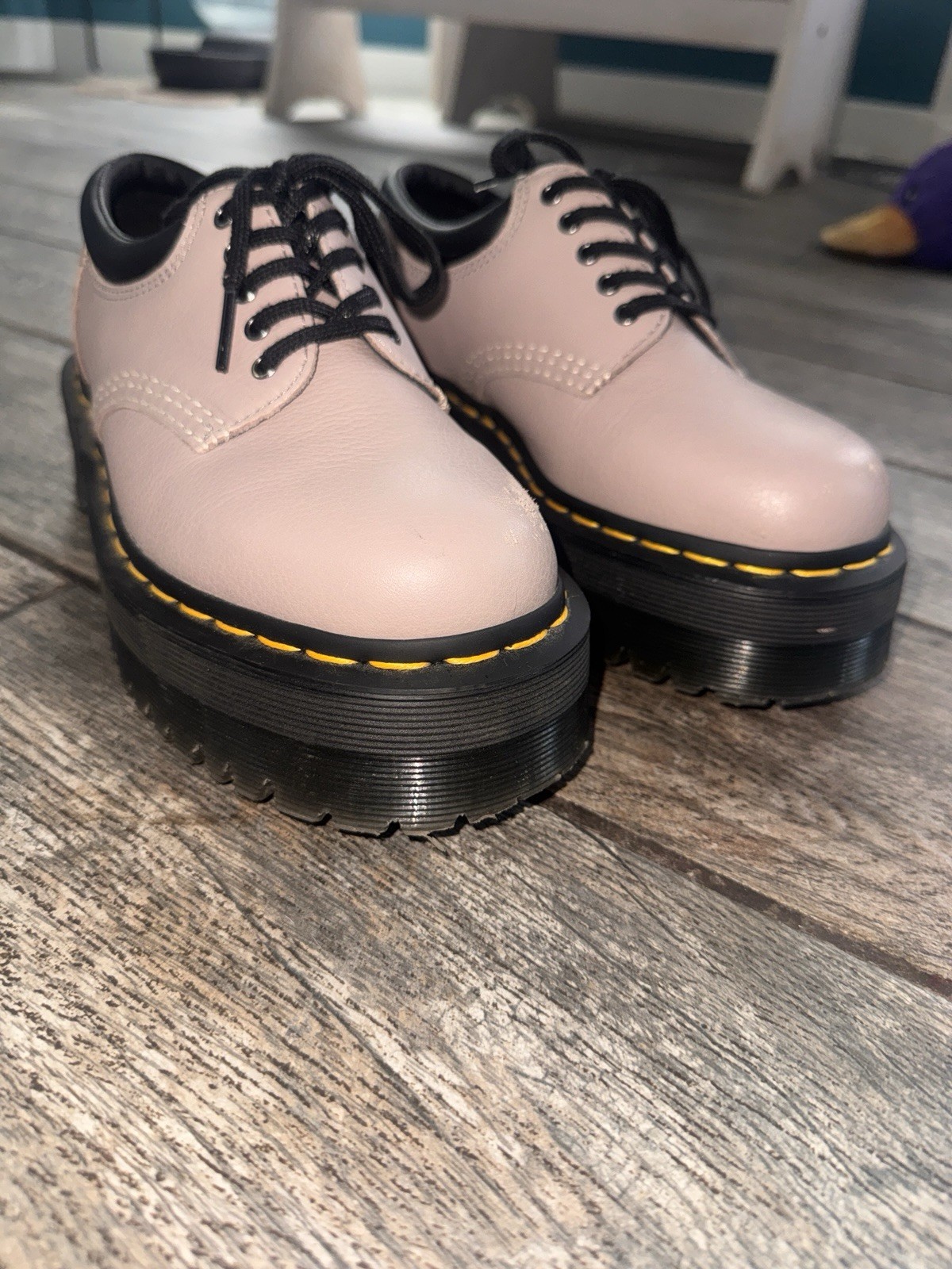 Dr. Martens 1461 Women’s Pink Leather Lace-Up Oxford Platform Shoes US 6