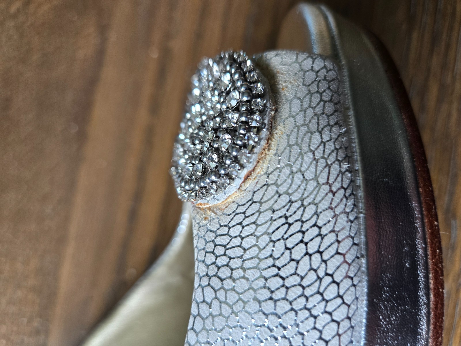 Antonio Melani Silver Sierra Sling Back Jeweled 4″ Heels – 7M