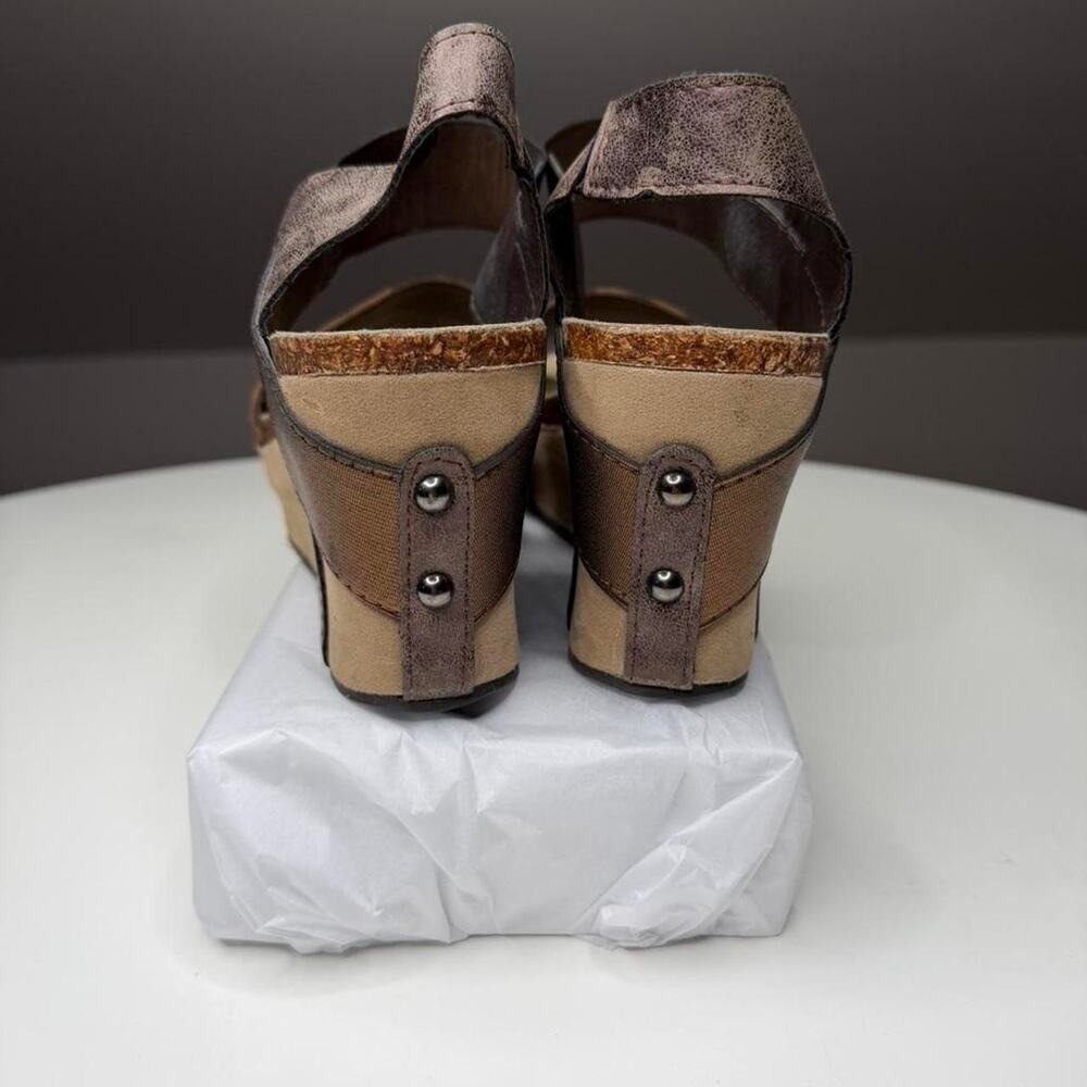 Pierre Dumas coastal Cowgirl Leopard Print Platform Wedge Sandals Women’s Sz 8.5