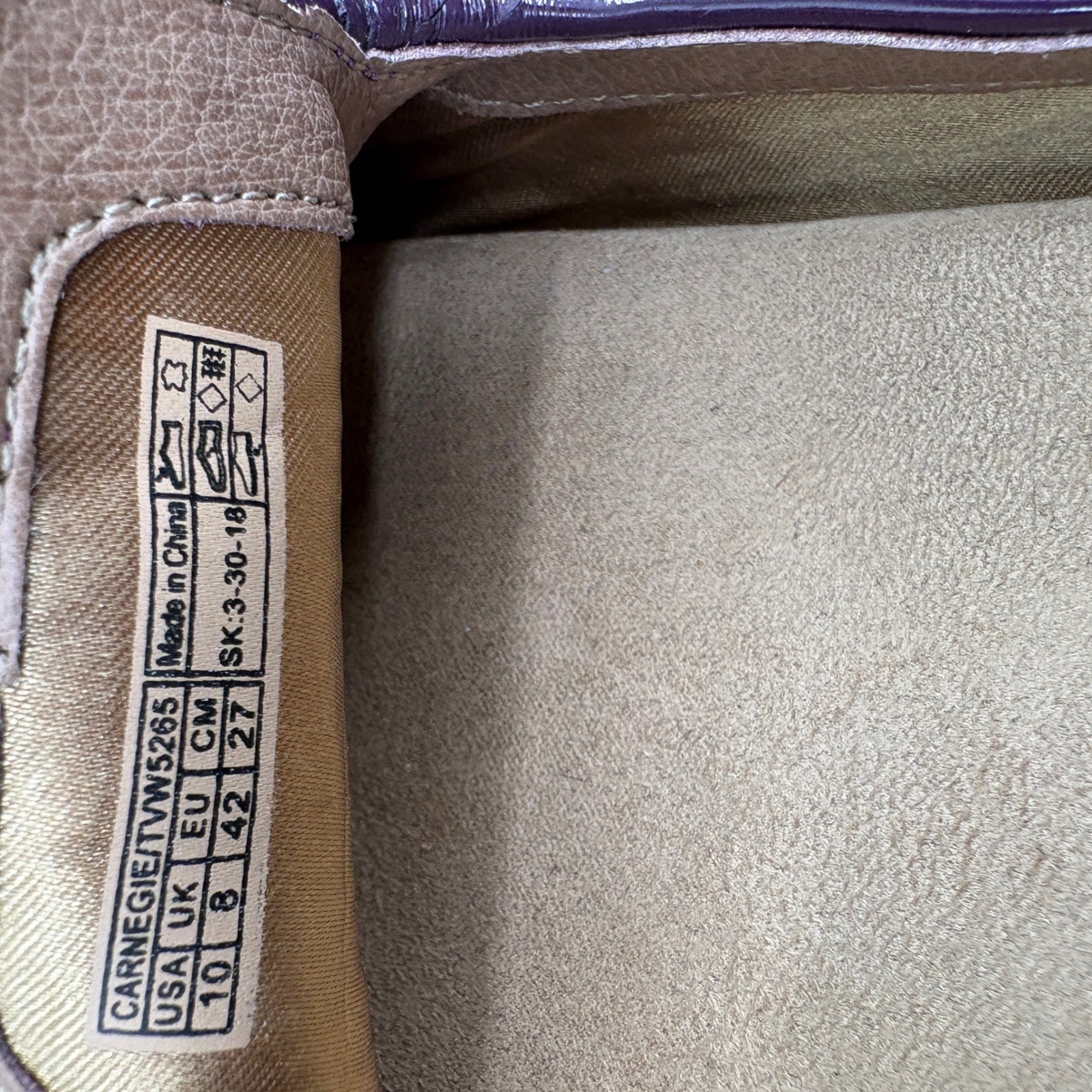 Vionic Carnegie Plum Purple Suede Mules Slides Womens 10 TVW5265 Gold Logo Comfy