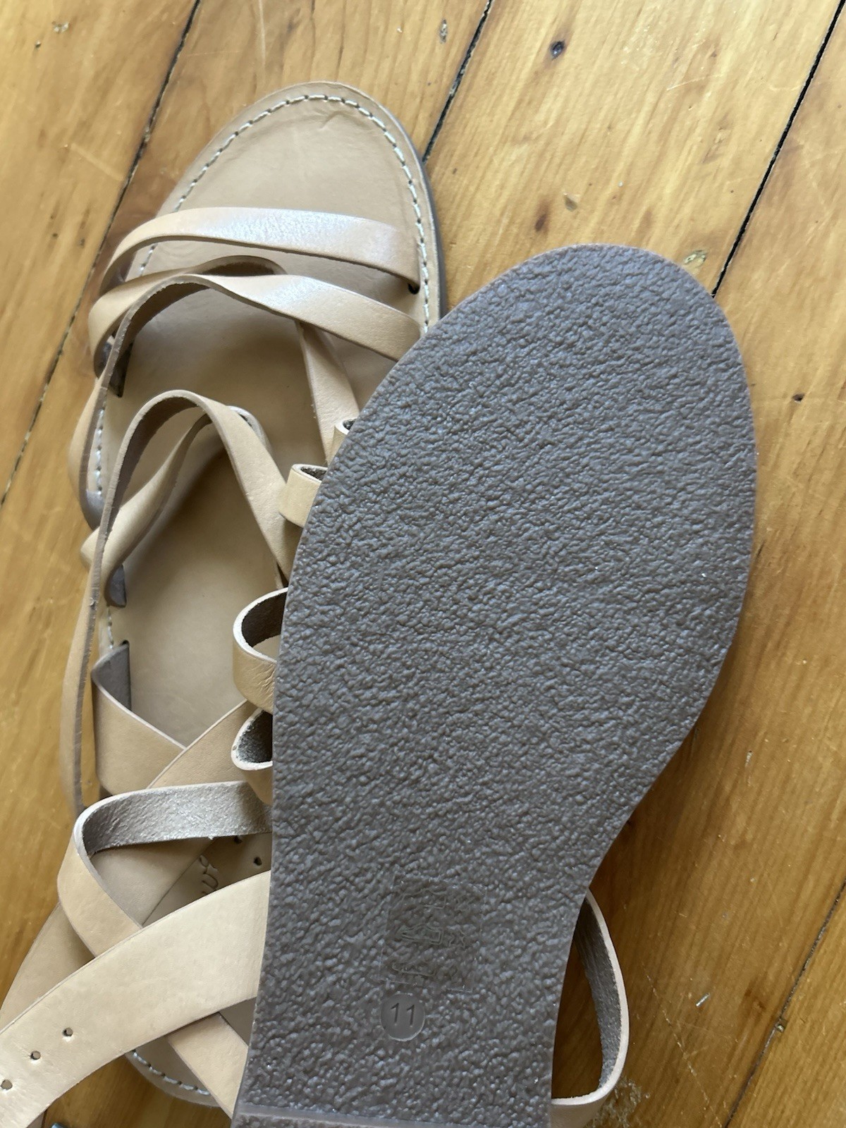 Madewell Boardwalk tan multi-strap leather sandals women’s size 111