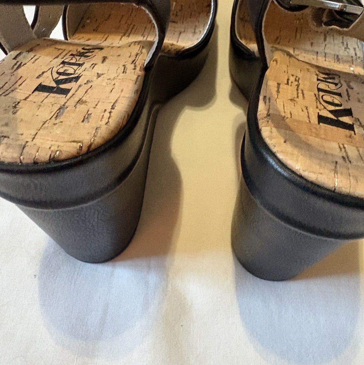 Korks Bardot 8M Cork Wedge Sandals New
