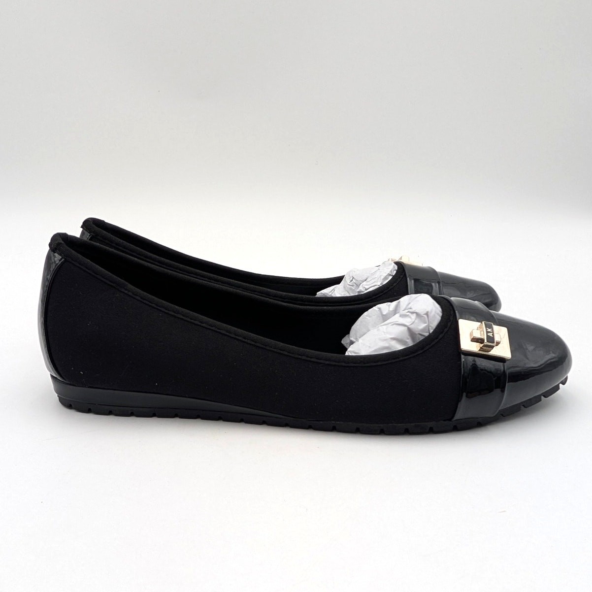 Anne Klein Gyllen Slip-On Flat Shoes Round Toe Women’s Black Size US7.5M EU38