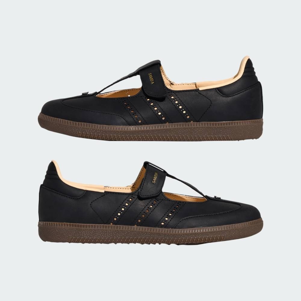 Adidas Samba Jane KJ3970 Core Black Leather T-Strap Gum Sole Women’s New Japan
