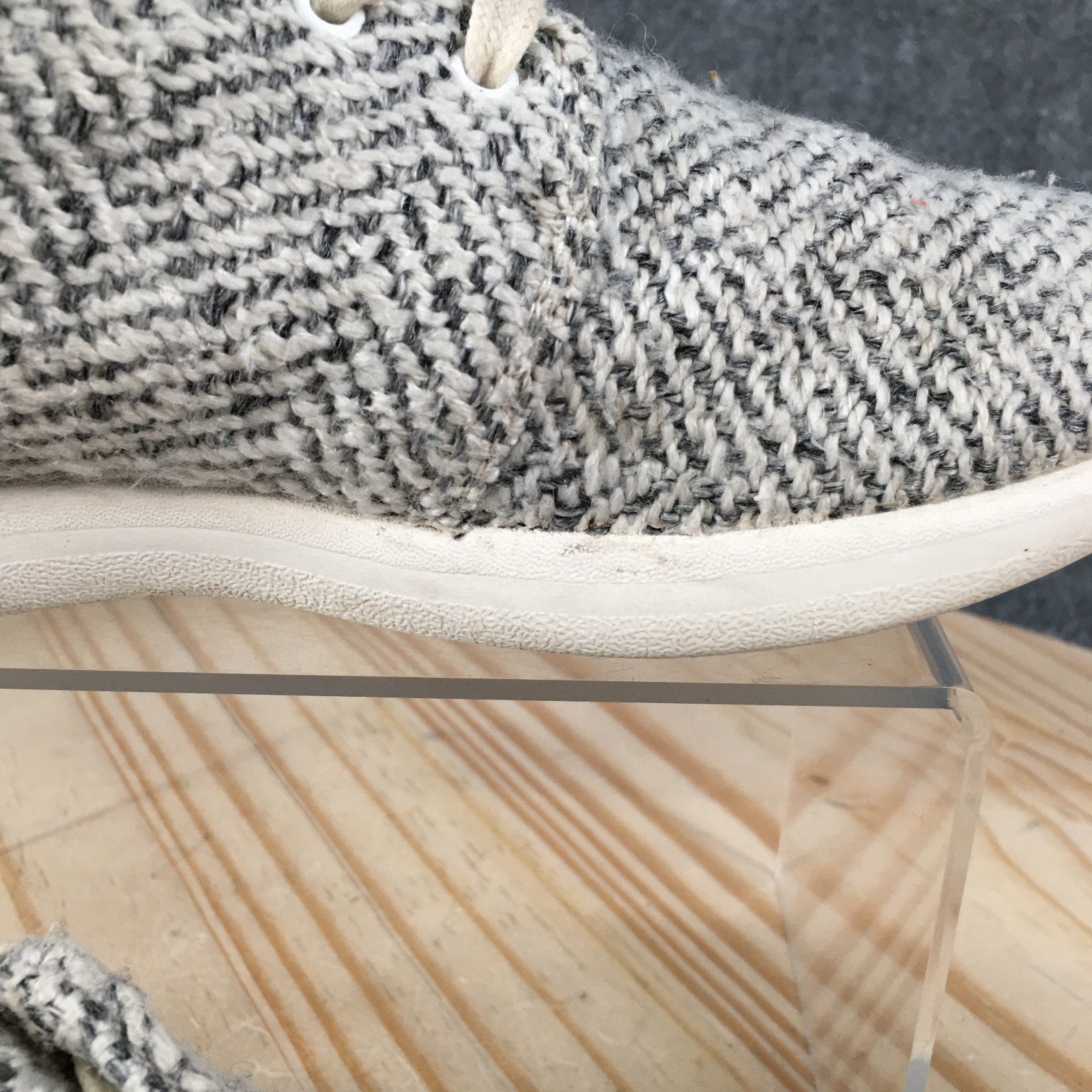 TOMS Del Rey Shoes Womens 6 M Sneakers Lace Up Round Toe 71-22600 White Gray
