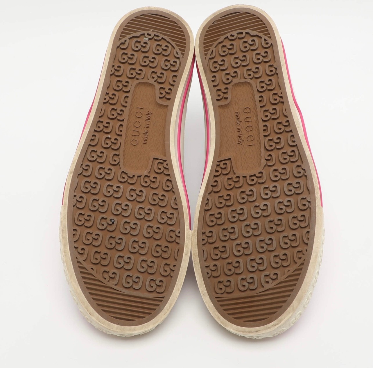 Gucci Tennis 1977 Size 36 Pink GG Canvas Low Top Sneakers