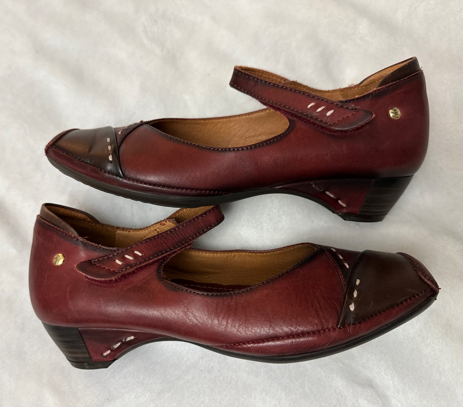 PIKOLINOS Shoes Mary Jane Pumps Gandia Arcilla Burgundy Leather Women’s 36 US6.5