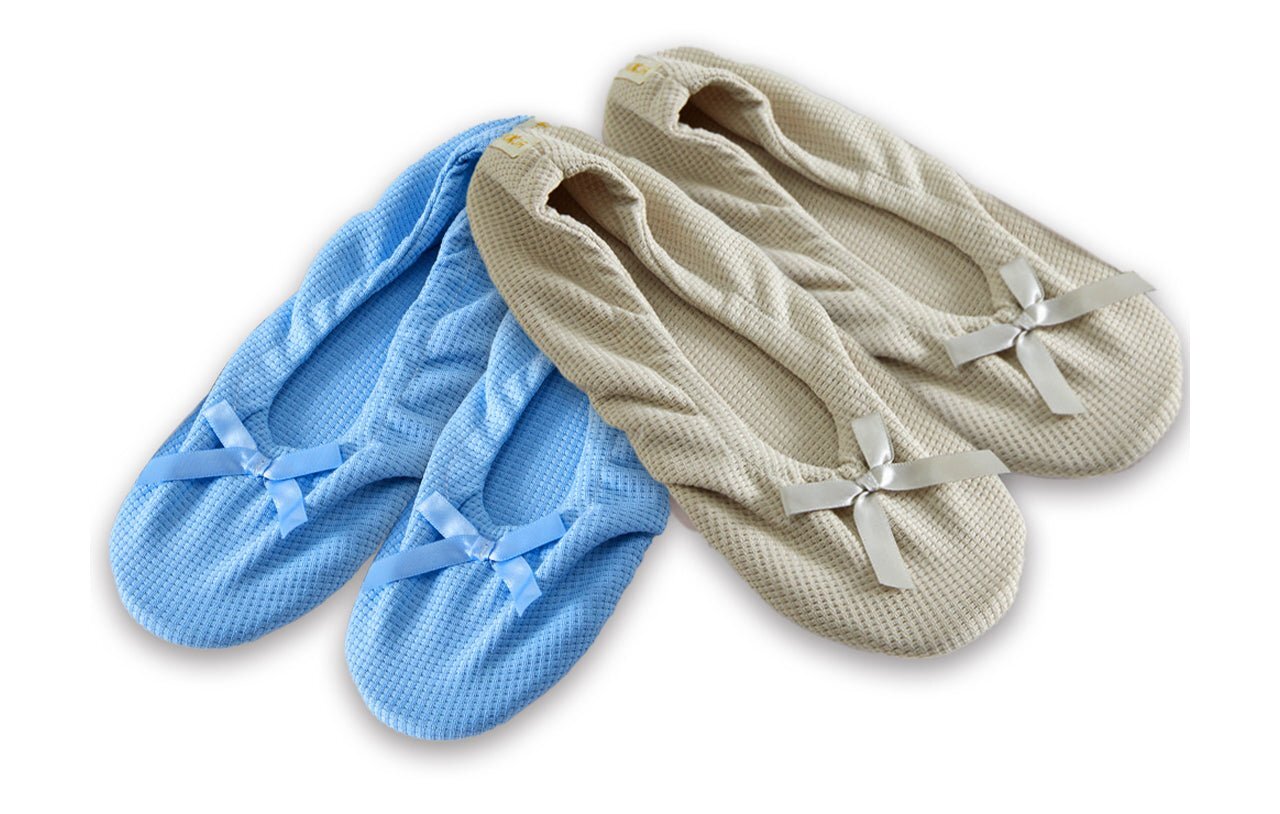 Very Peri Women’s Flat Slip On Terry Classic Cotton & Velour Ballerina Slippers