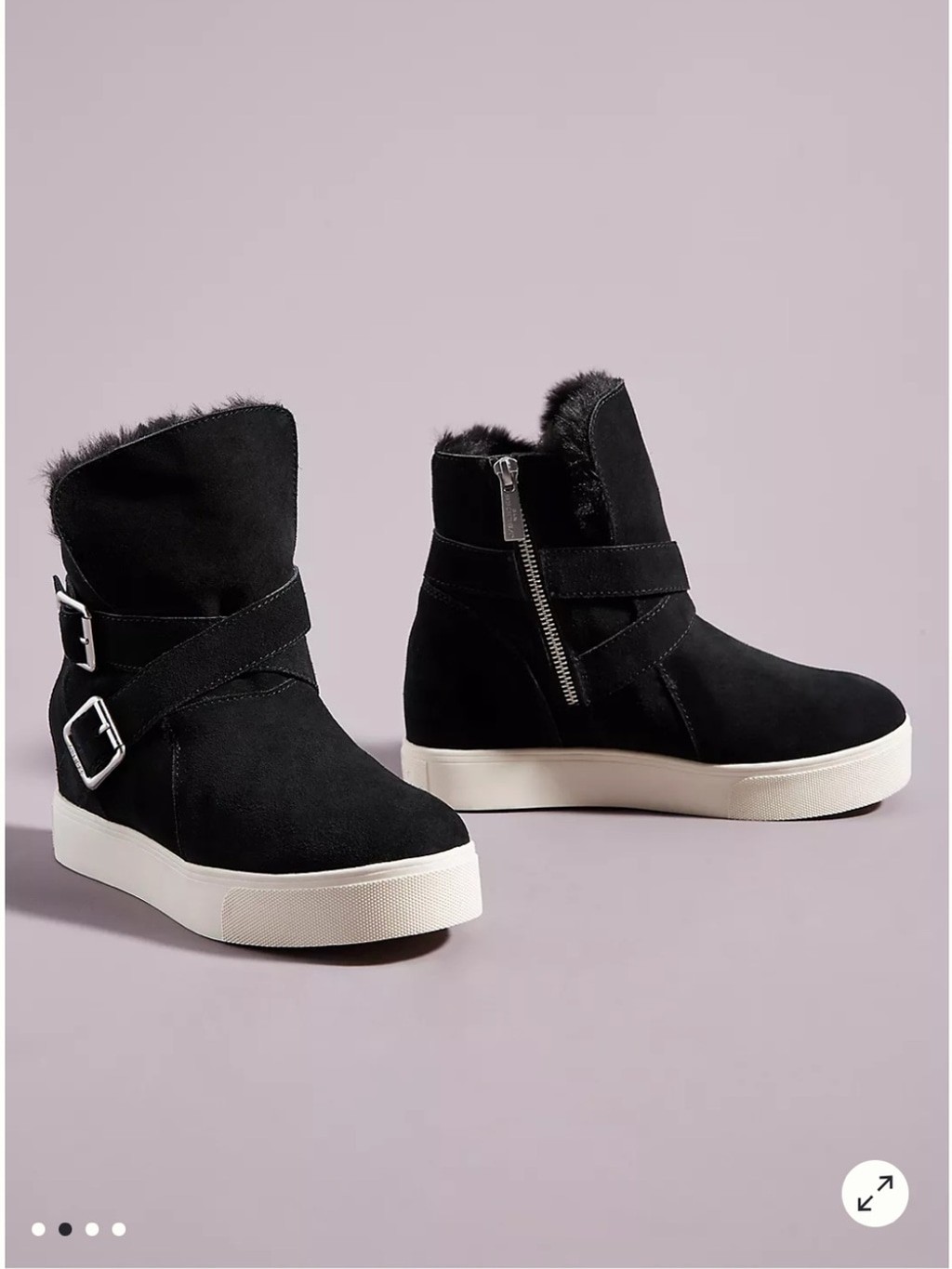 J/Slides Wells boots – faux fur botties in black. Size 7.5