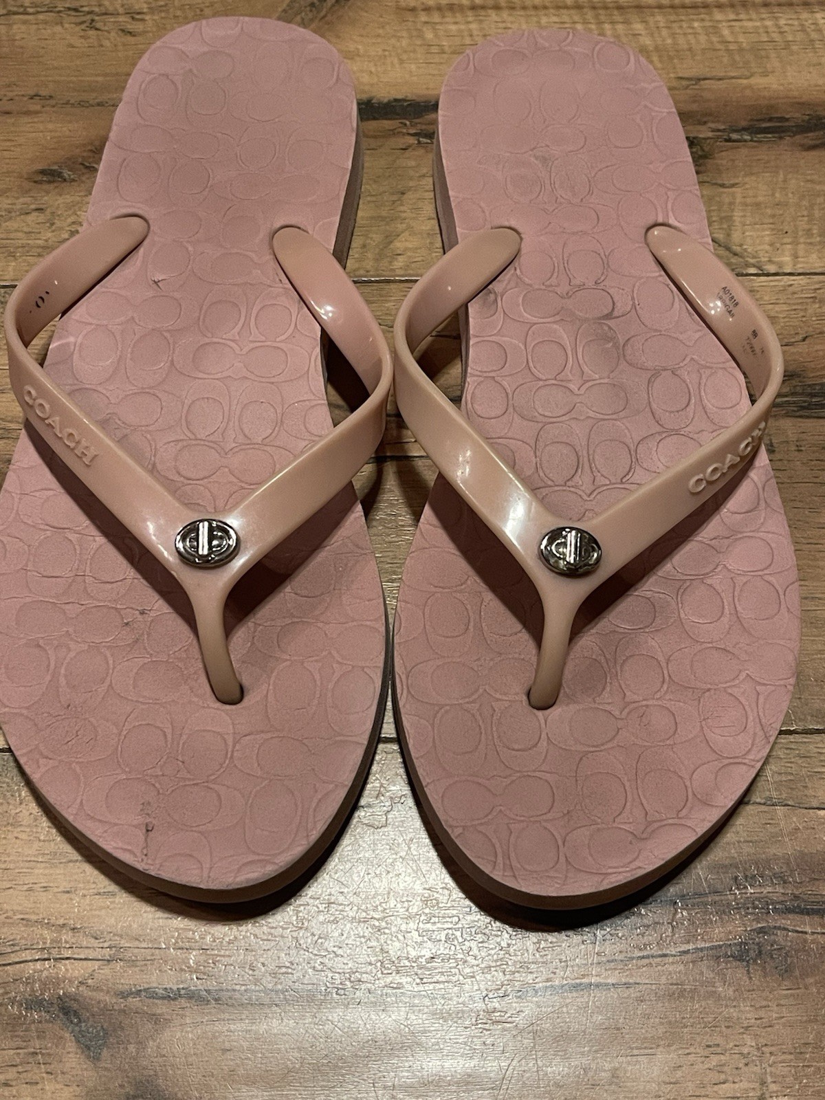 COACH Pink Abbigail Flip Flops Thong Sandals Women’s Size 8B