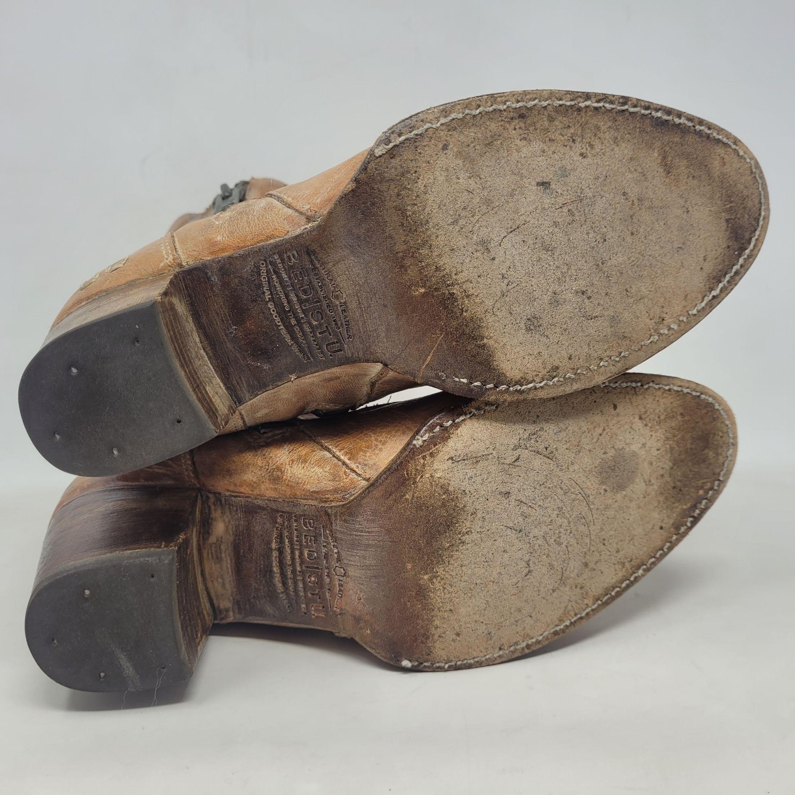 Bed Stu Boots 7.5 Tan Brown Leather Cobbler Series OnRush Rustic Distressed RARE
