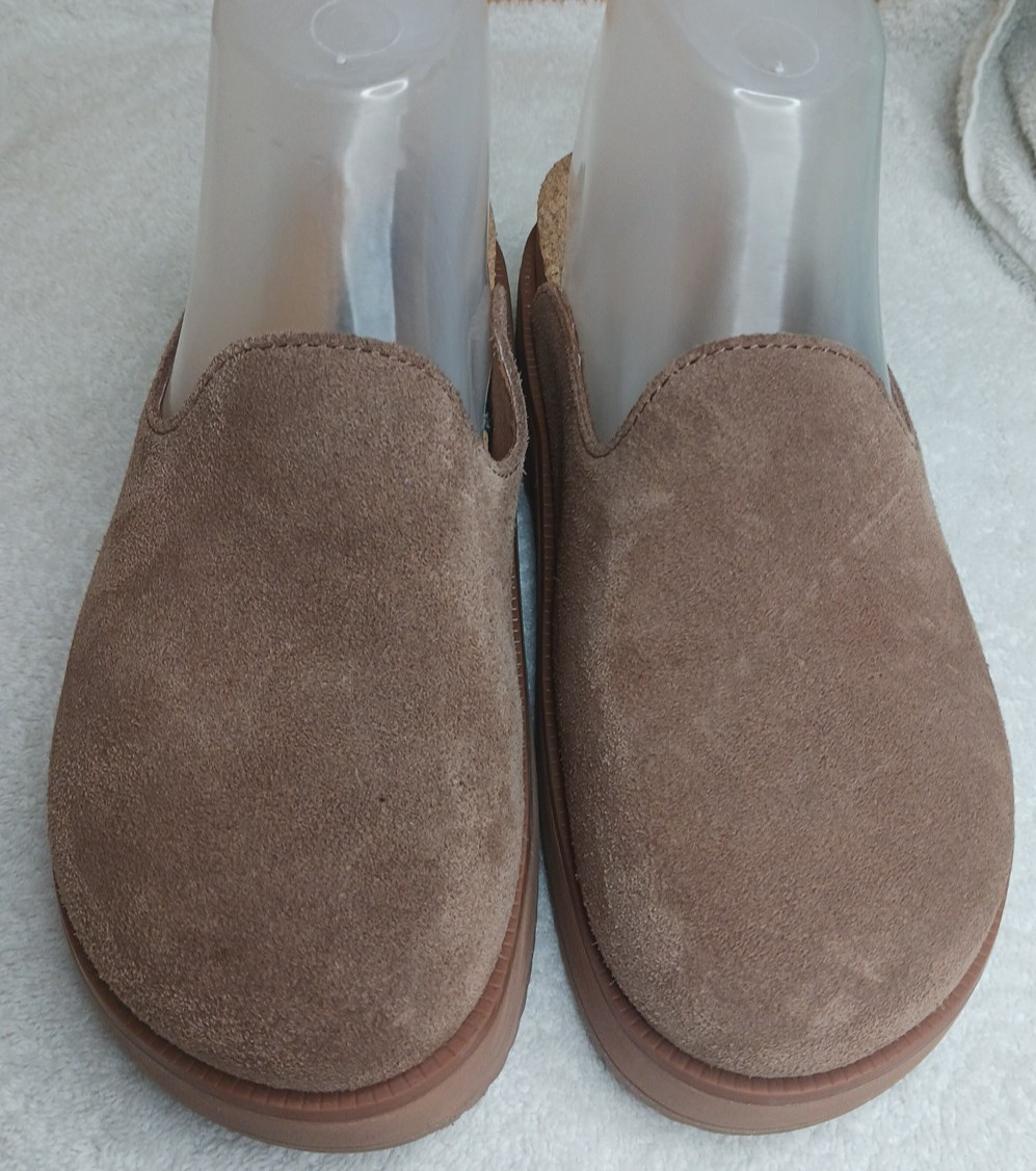 REEF Vista Skye Comfort Clogs Brown Suede Leather Closed Toe Women US 6 EU 36