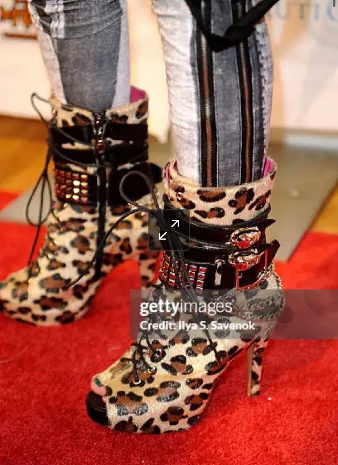 Rare Abbey Dawn Avril Lavigne Worn Style Leopard Platform Boots Heels US 6