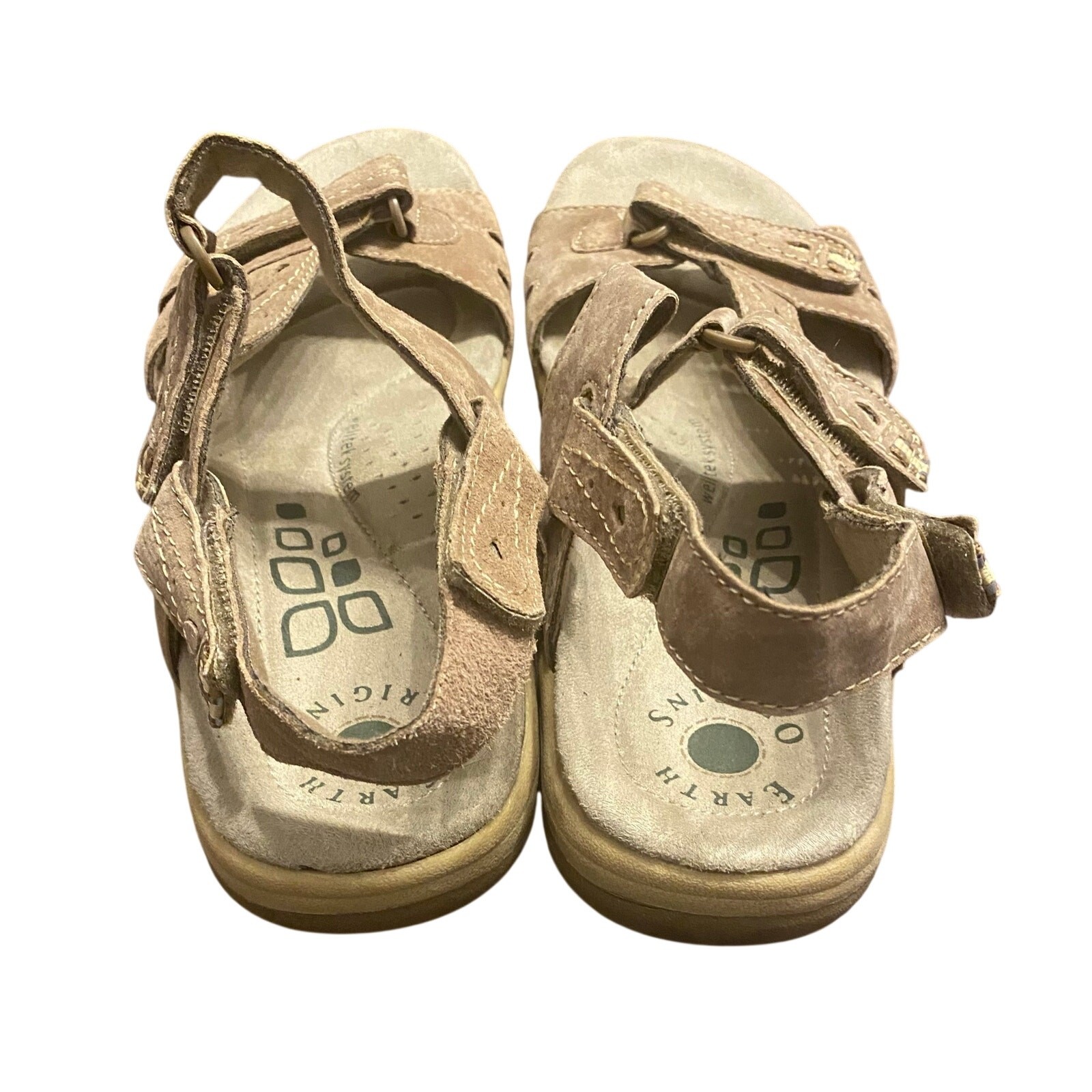Earth Origins Sophie Leather Upper Comfort Sandals Brown Adjustable Strappy 11M