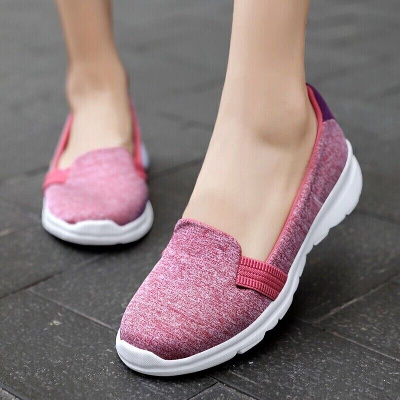 Women Fashion Loafers Shoes Comfortable Sock Slip-on Ballerina Wedge Shoes size