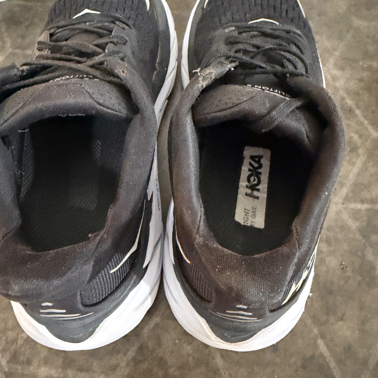 HOKA One One Clifton 8 Running Shoes Women’s US 5B Black White Athletic Sneakers