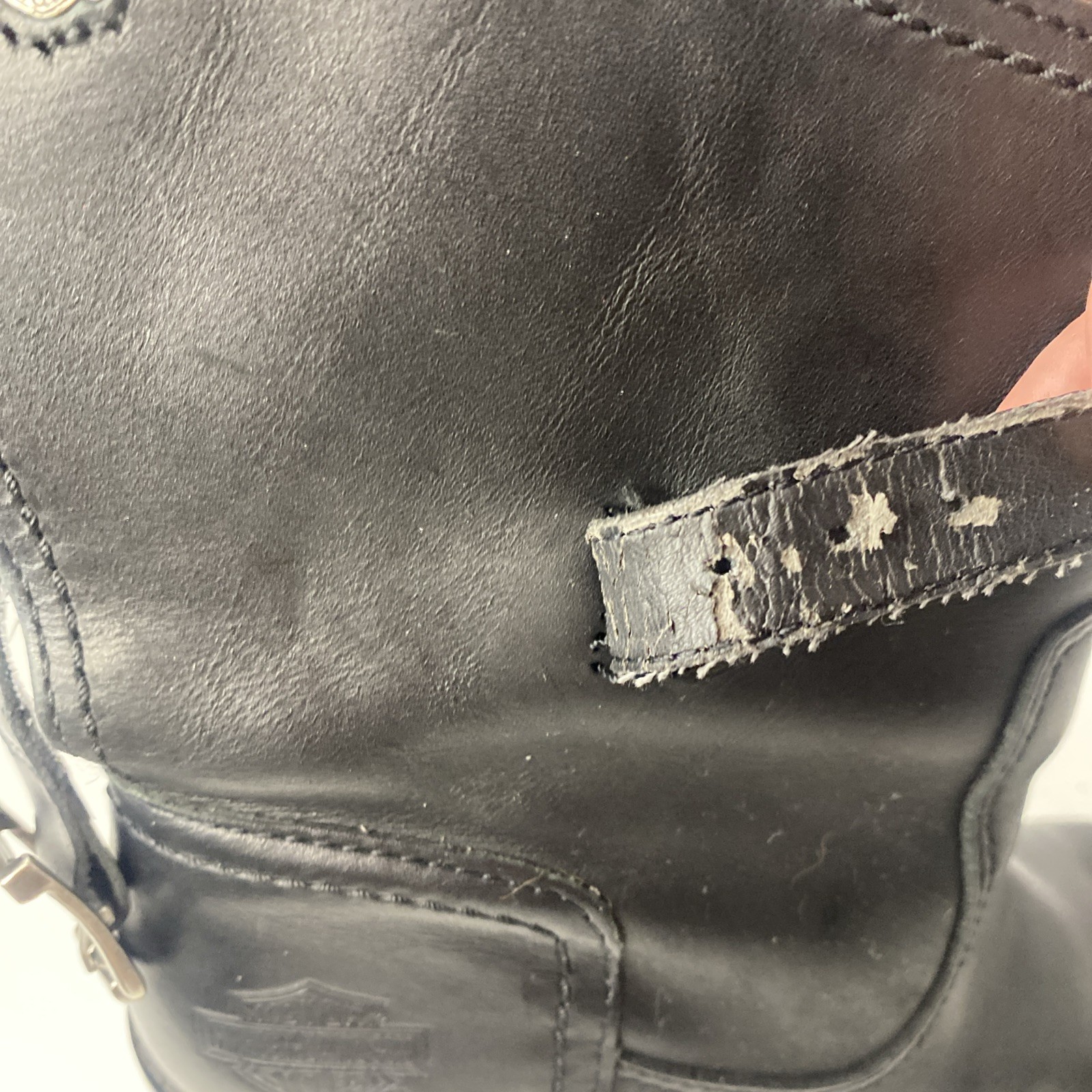 Harley-Davidson Black Leather Biker Motorcycle Heel Harness Boots Women’s 6.5