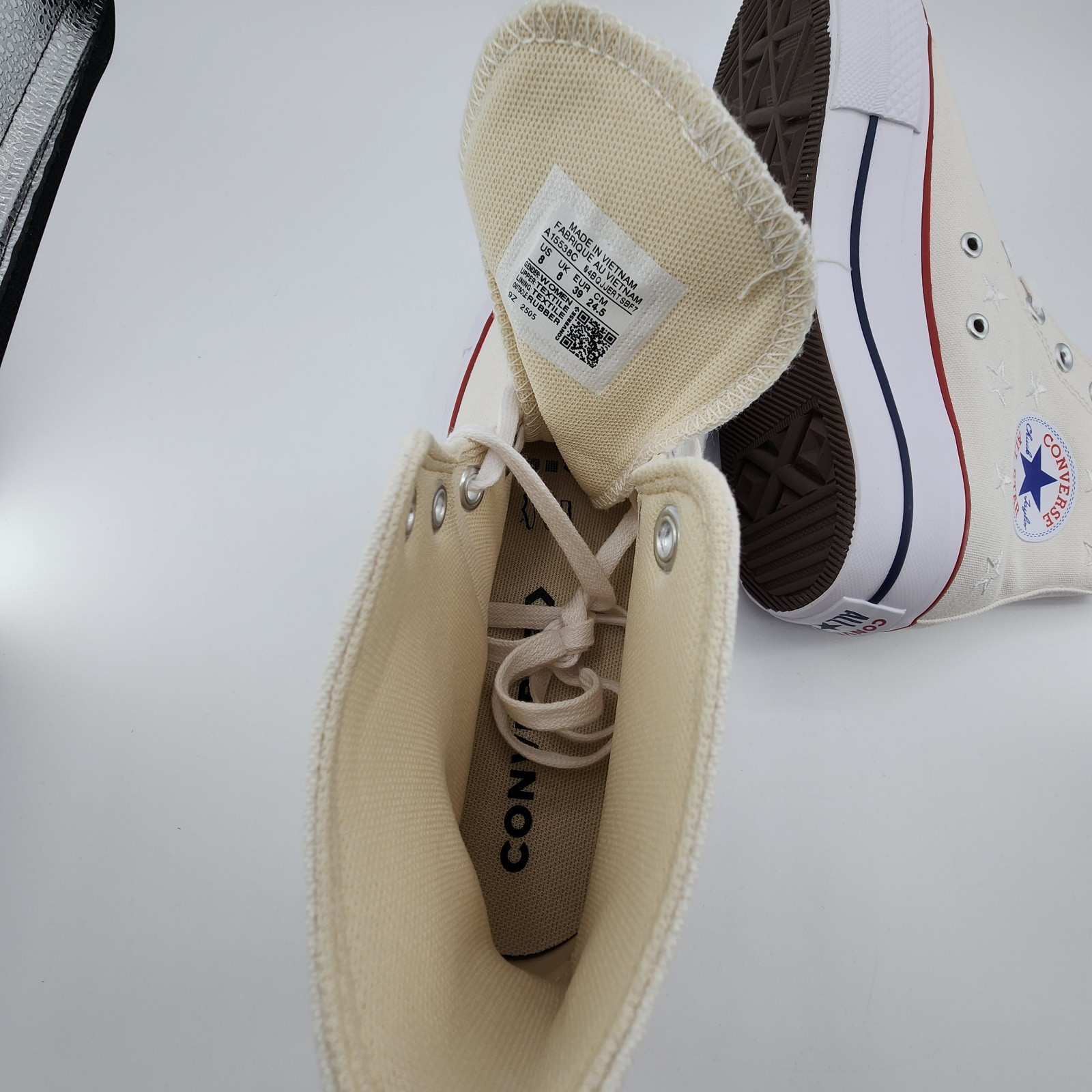 Converse Chuck Taylor All Star Lift Platform Womens 8 Vintage White Stars NEW