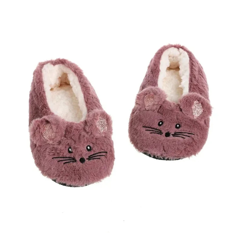 Home Slipper Womens Winter Faux Fur Plush Grip Soft Sole Cute Funny Indoor hairy