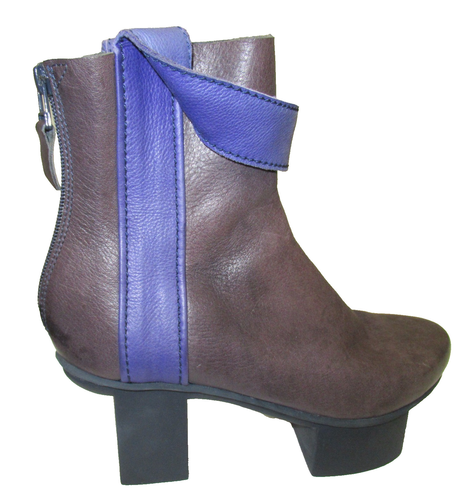 From Germany: TRIPPEN Leather Black Ankle Boots with Blue Detailing, 37 (6 1/2)