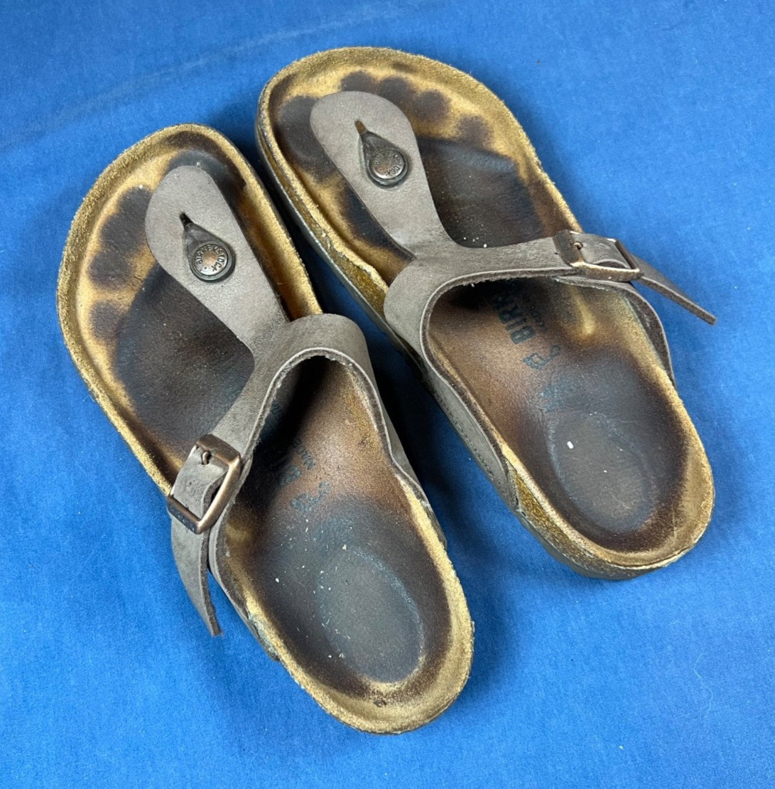 Womens 36 Birkenstock Gizeh Brown T Strap Sandals Thong Straps Comfy Germany Toe