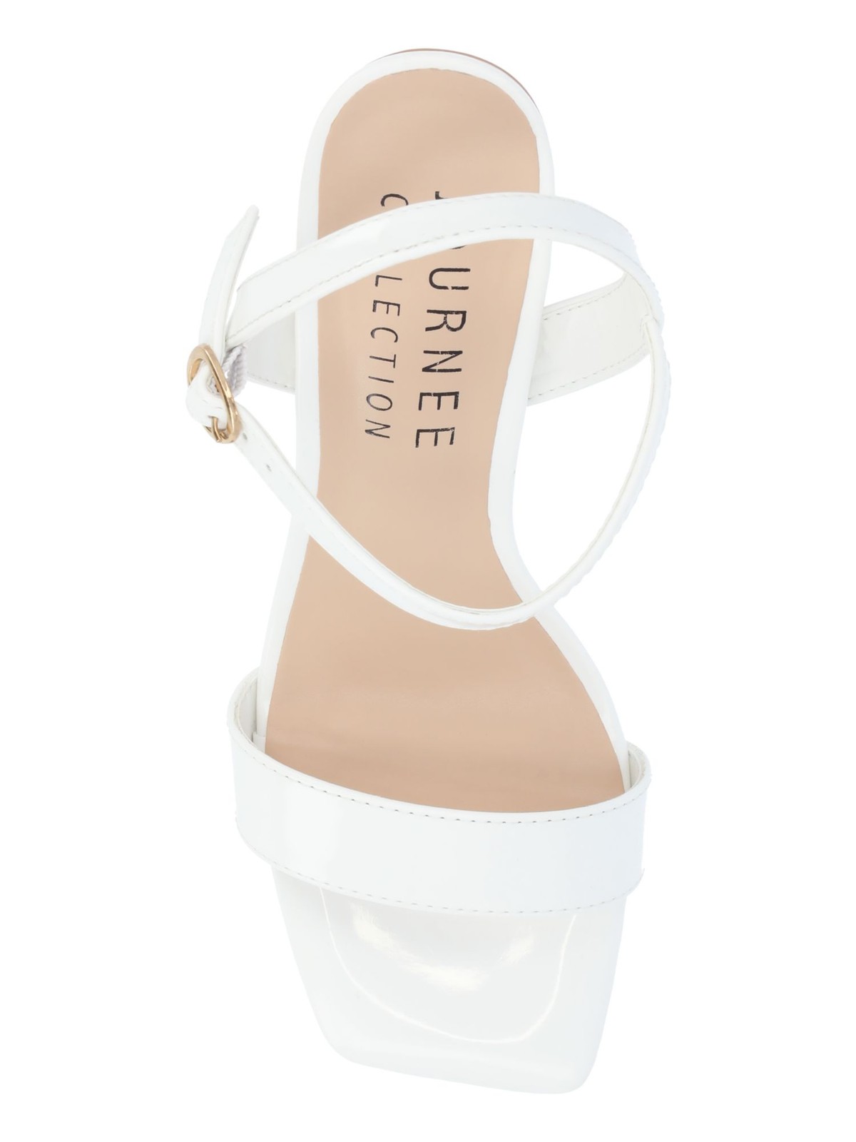 JOURNEE COLLECTION Womens White Tivona Toe Block Heel Heeled Sandal 10