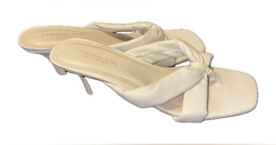 London Fog Mule Sandals. Cream. Women’s Size 9.