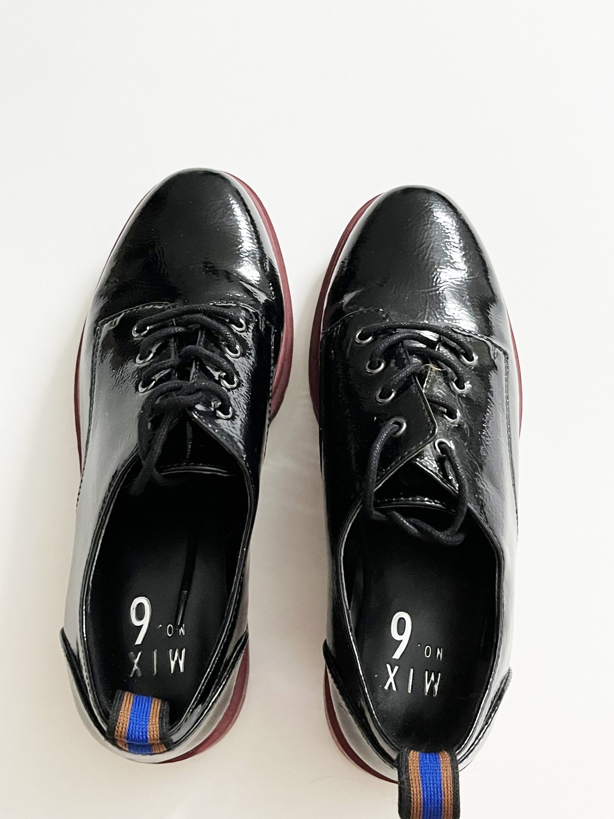 Brand NEW – Mix No. 6 Women’s Lace Vegan Leather Patent Oxford Shoes Black 7.5
