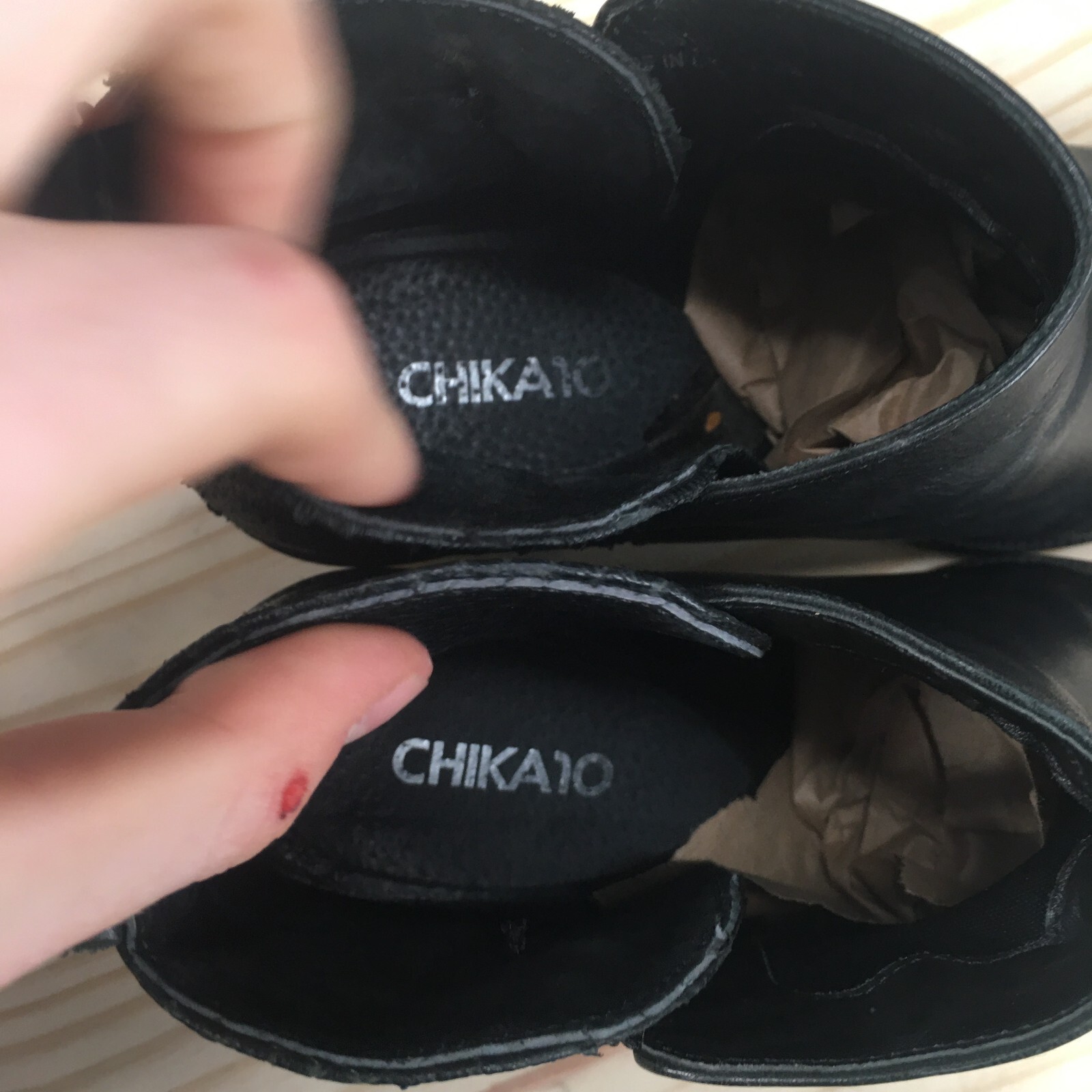 Chikato Boots Womens 39 Ankle Bootie Black Side Zip Casual Comfort Block Heels