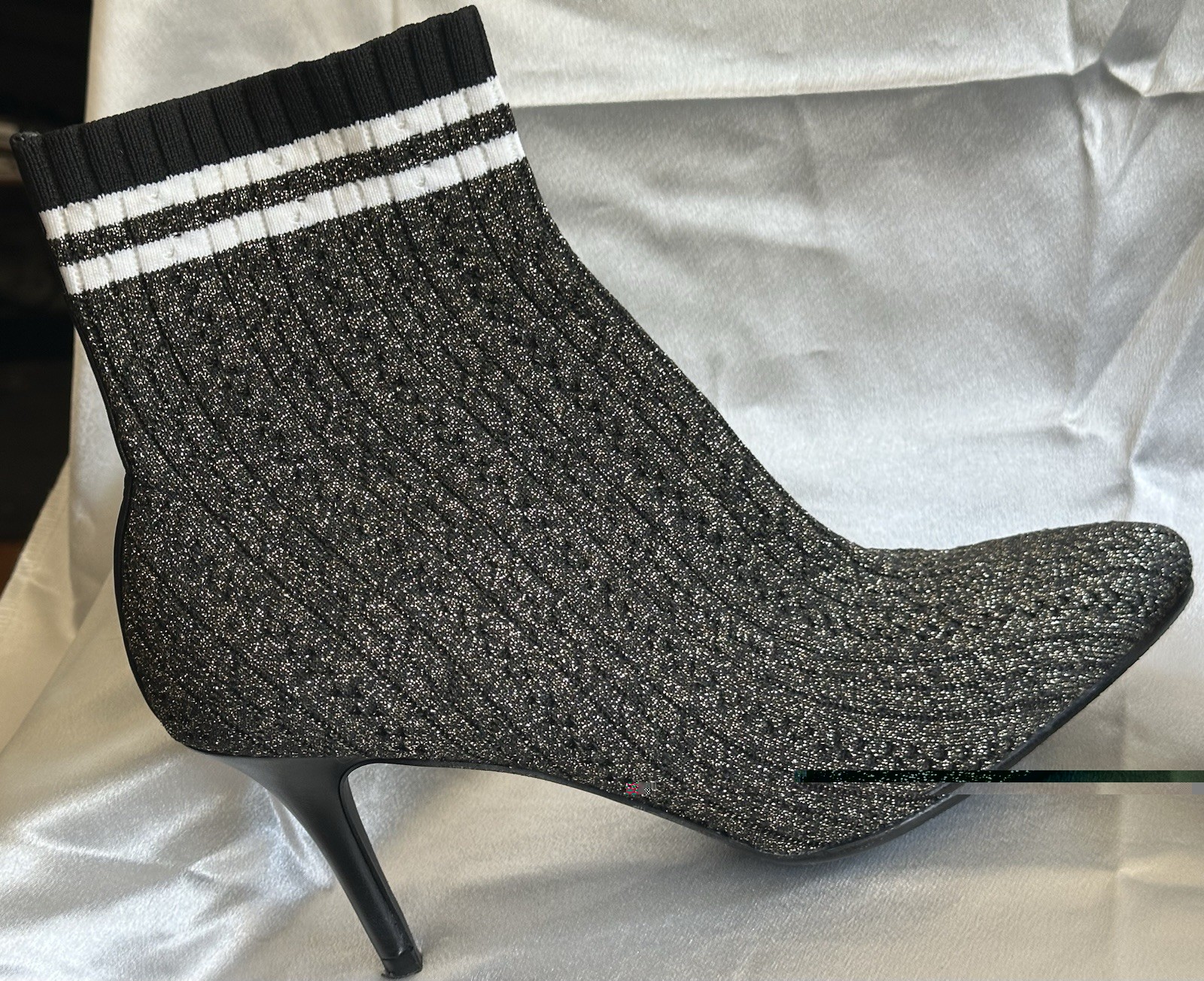 Stewart Weitzman Waverly Sock Booties, Gold 3.25” Heel