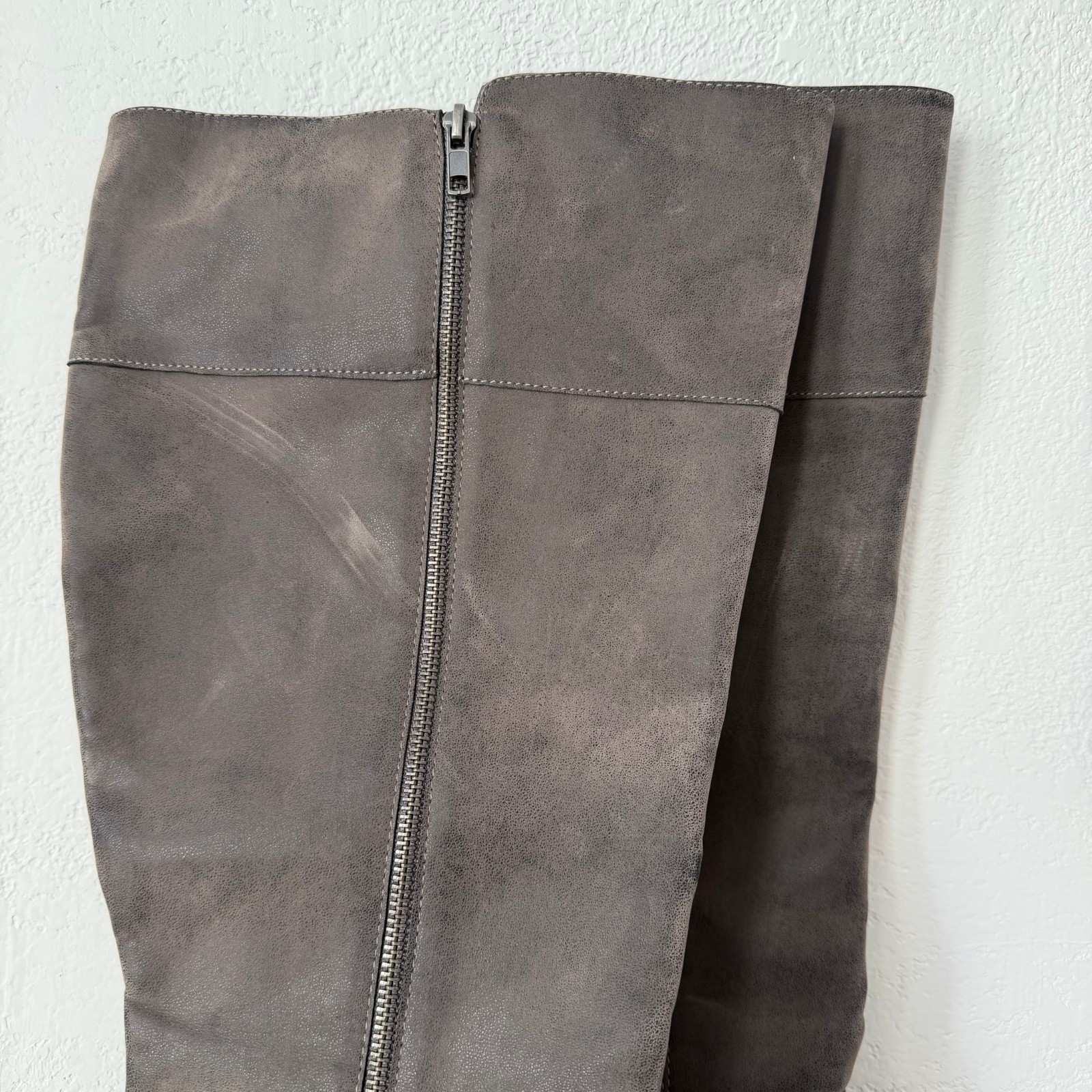 New Torrid Taupe Brown/Gray Faux Leather Knee Heeled Boots – Size 11WW