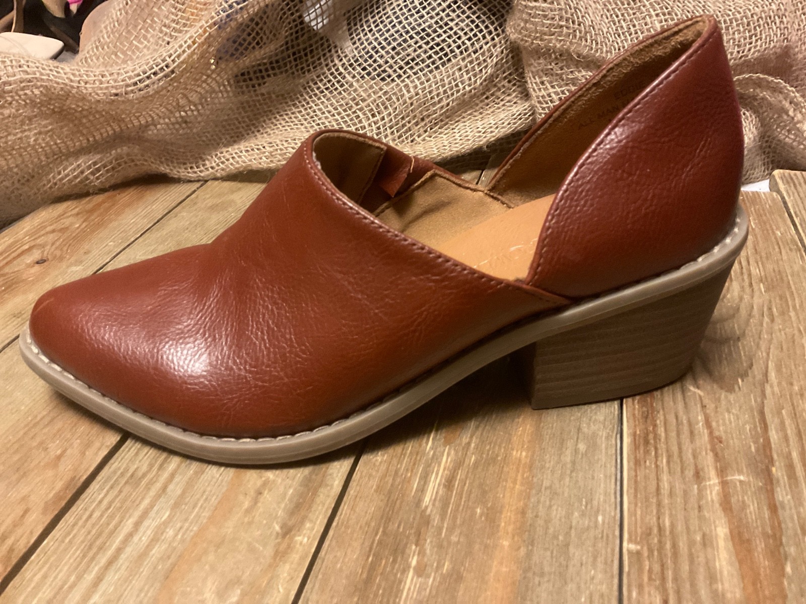 Cynthia Rowley Brown Faux Leather Eddie D’Orsay Slip On Ankle Boots Size 7M