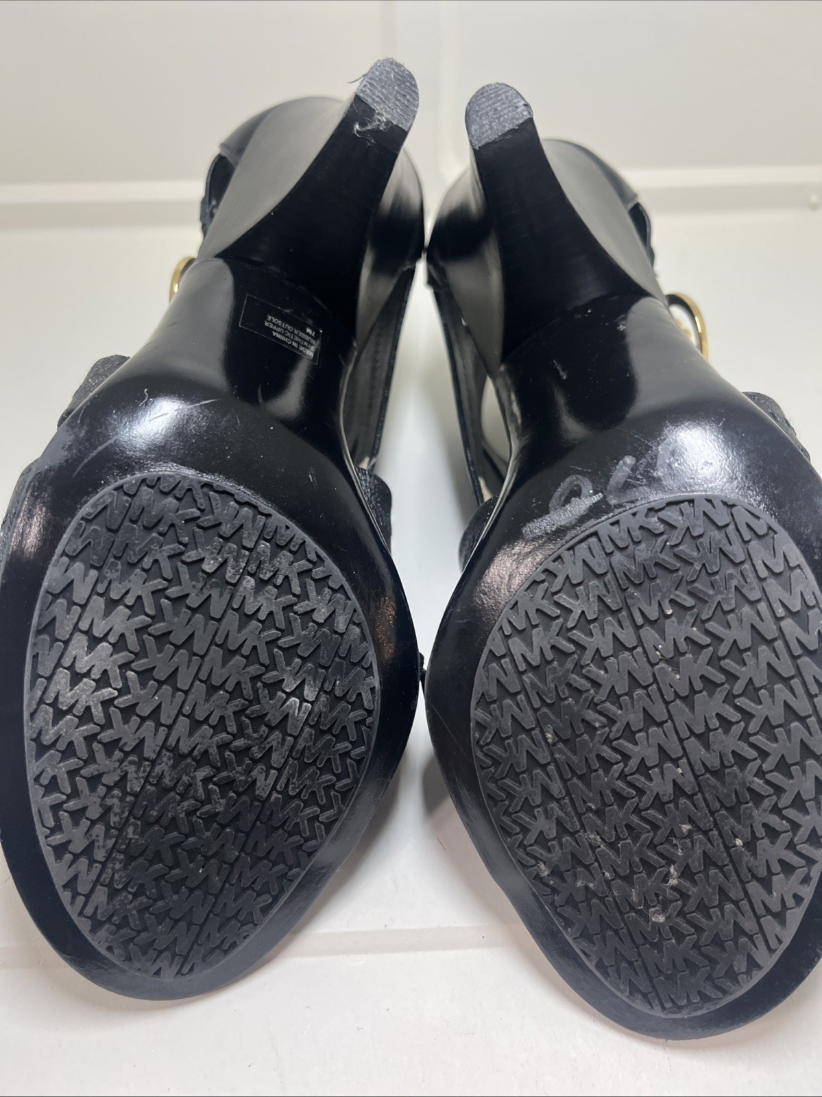 Ladies Michael Kors Black Sandal Like New Dressy Casual Party Office Size 7