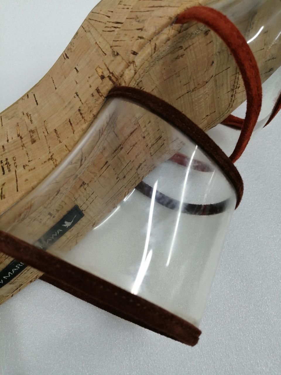 TSURU BY MARIKO OIKAWA Clear Strappy Platform Sandals 35 BRN.ORG. Cork Used