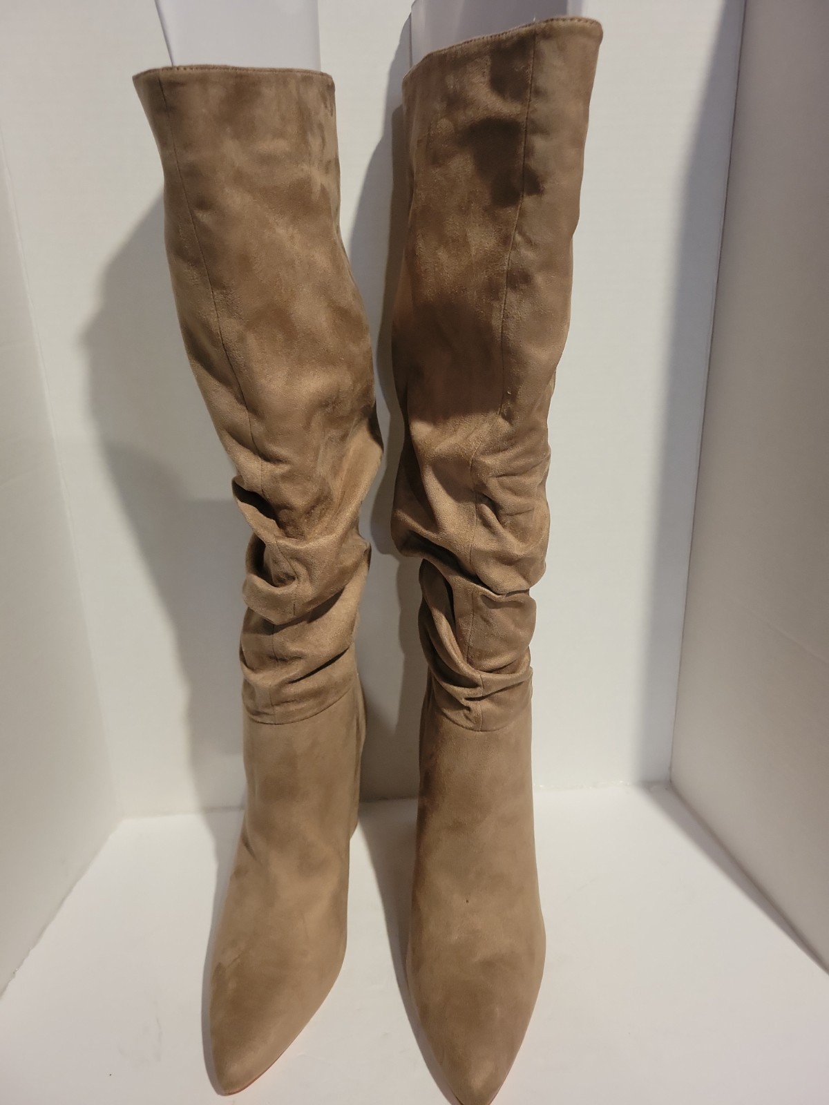 JustFab Rosamund Slouch Heeled Boot Color Brown Size 12