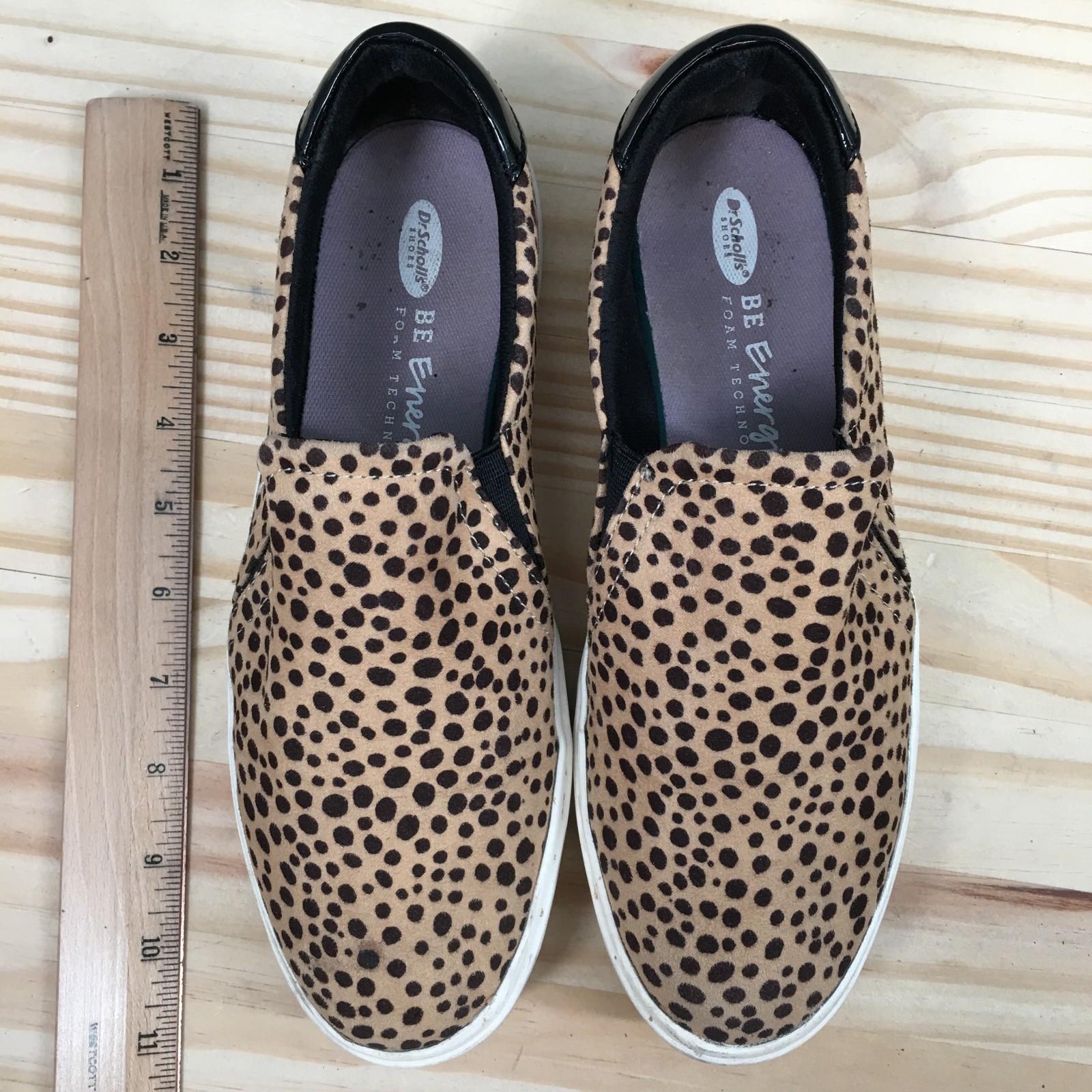 Dr. Scholls Wink Slip On Sneaker Shoes Womens 8 M Leopard Low Top Casual Brown