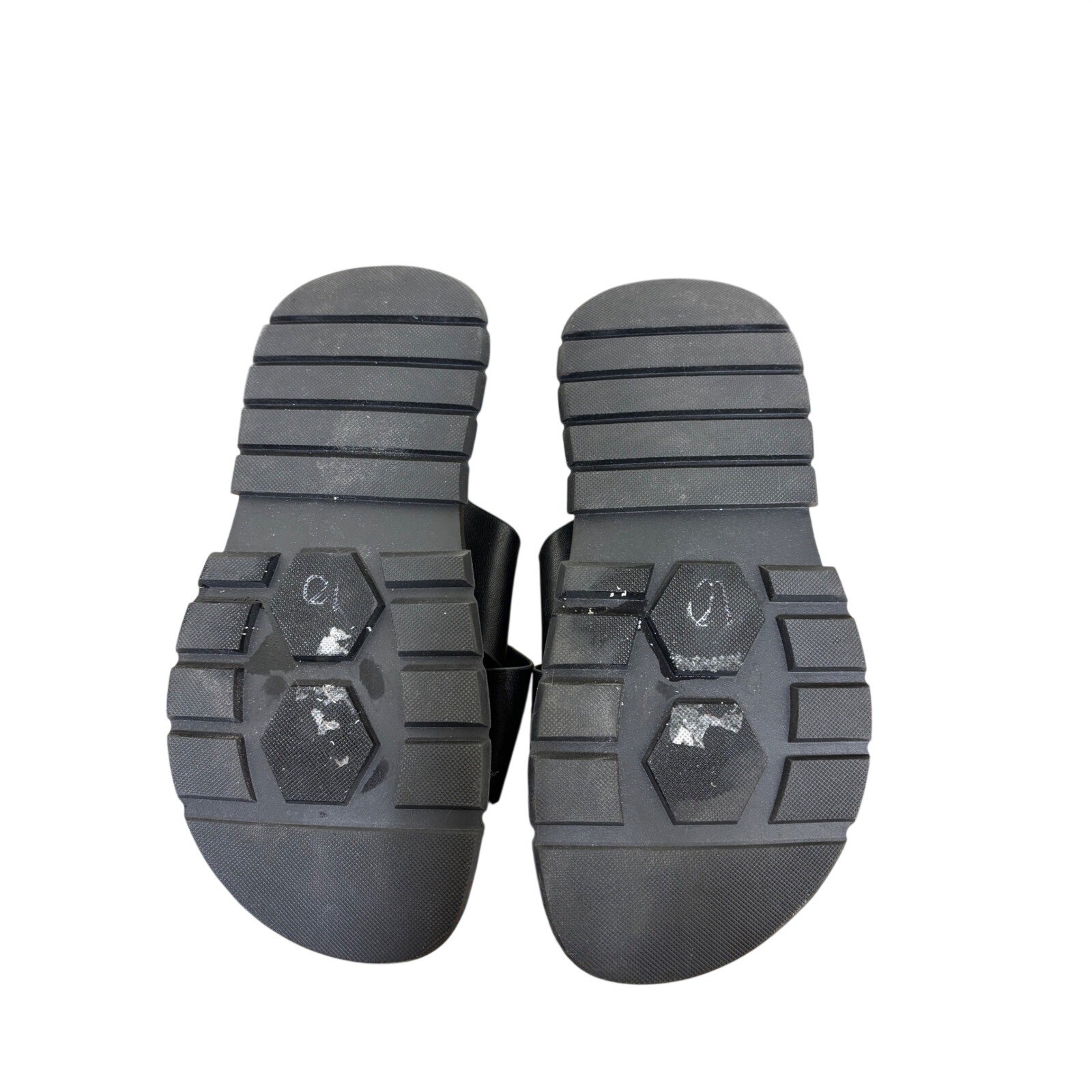 ASOS 8 FairPlay Chunky Sports Platform Slide Sandals Black Crossover Lug Sole